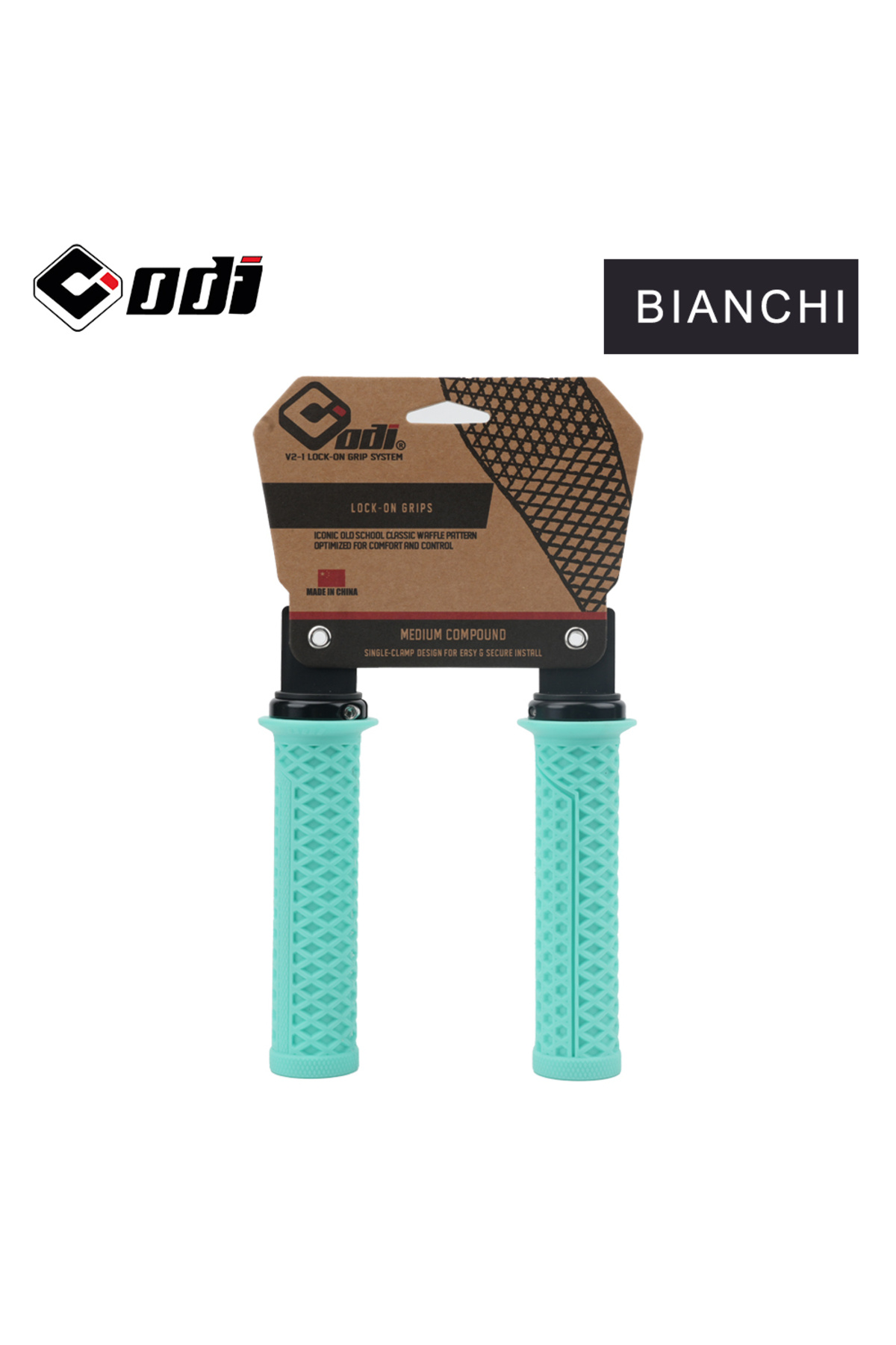 ODI-غطاء سيليكون لمقود الدراجة الجبلية VS-21 Bianchi ODI VS-21 بنمط الوافل المحدث 1