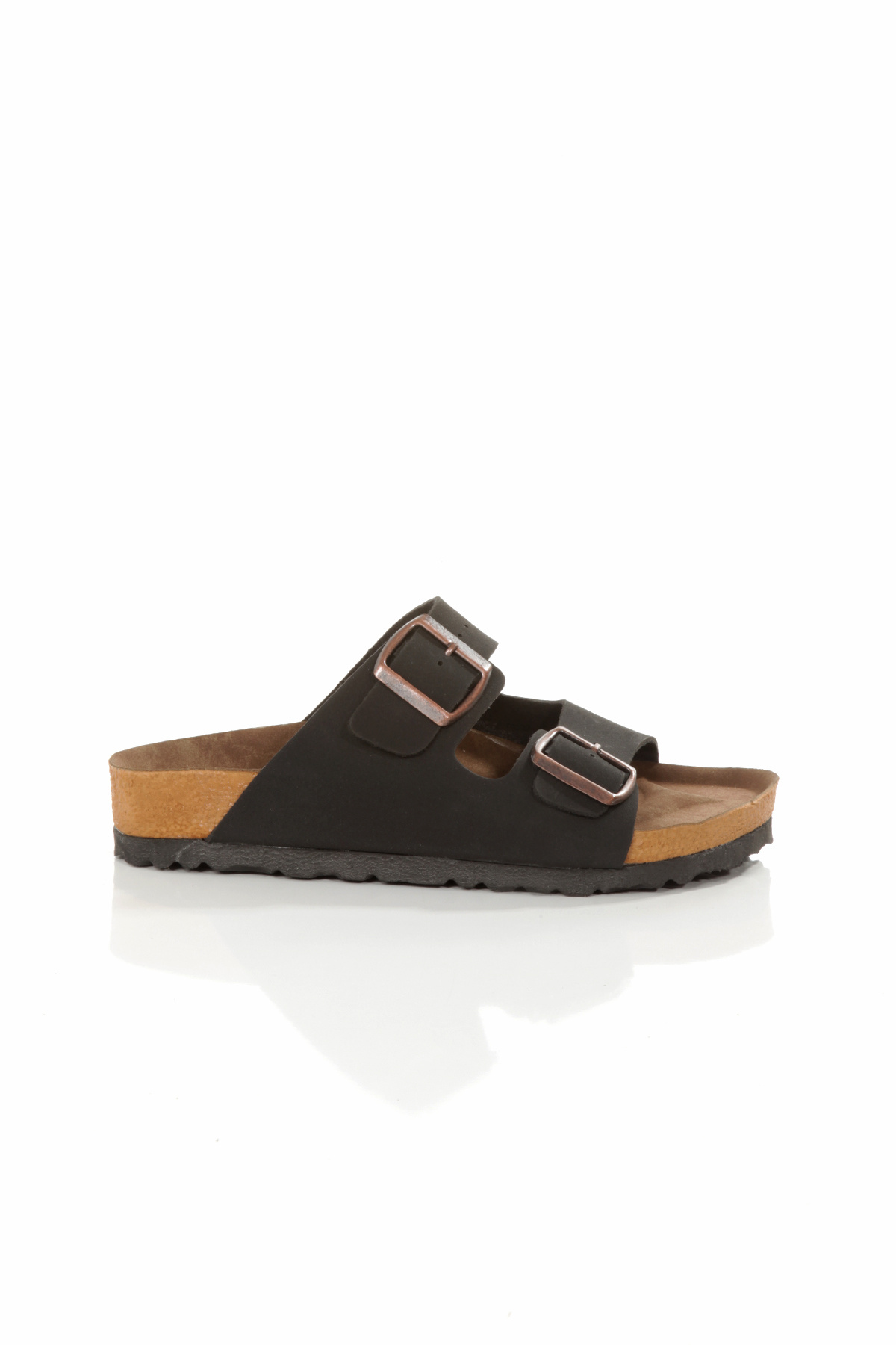 YASEMİN-Nubuck Μαύρη Ανατομική Σόλα Unisex Διπλή Ρυθμιζόμενη Πόρπη Καθημερινή Άνετη & Παντόφλες Εξωτερικού 4