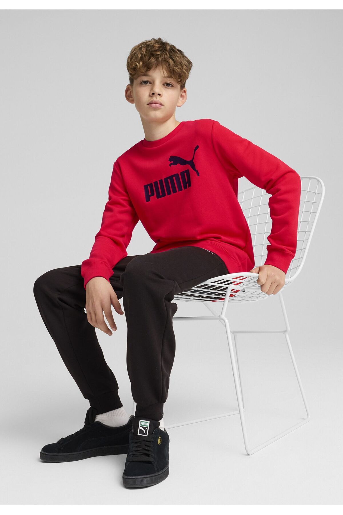 Puma-Essentials No. 1 Logo Crew Sweat Suit Youth 1