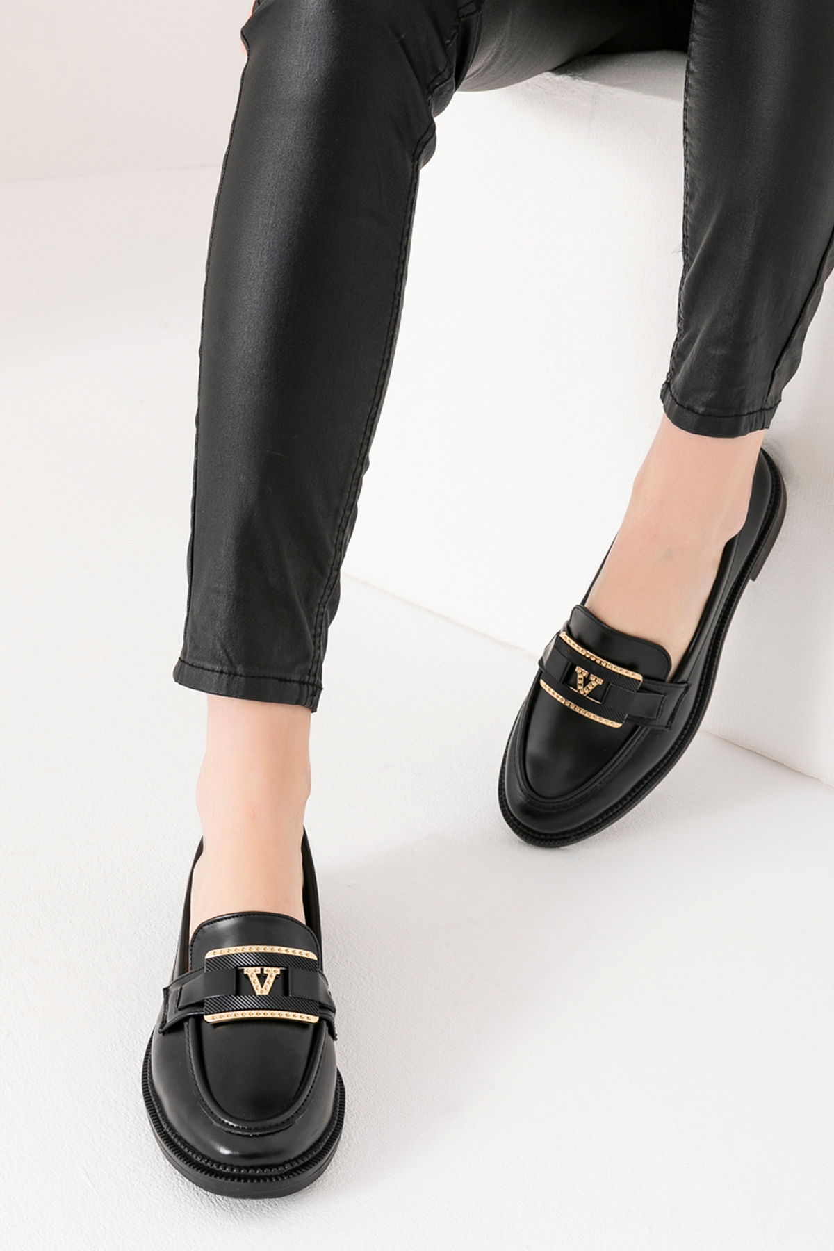 golder-Parma Γυναικεία Μαύρα Loafer Casual Loafer καθημερινά παπούτσια 4