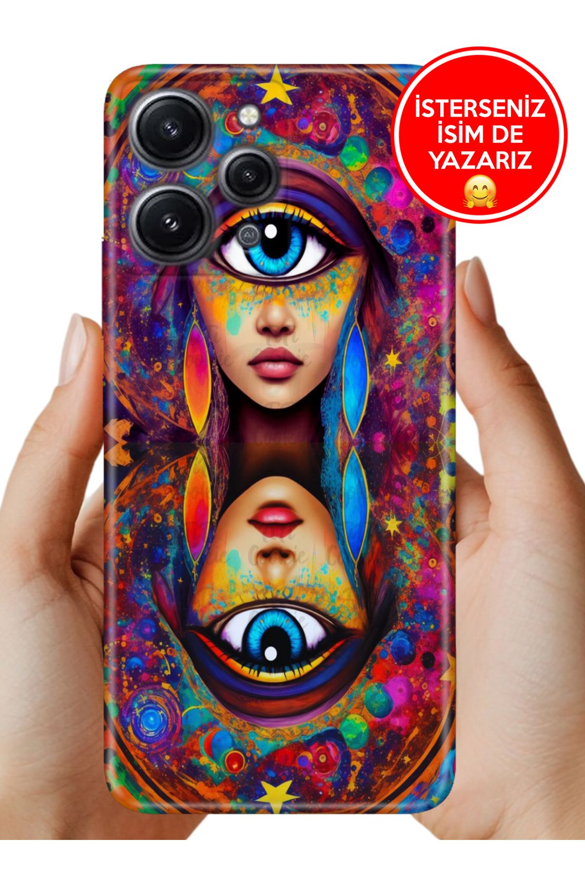 Cekuonline Xiaomi Redmi 12 Kılıf FullCover Resimli Desenli Silikon Double Exposure