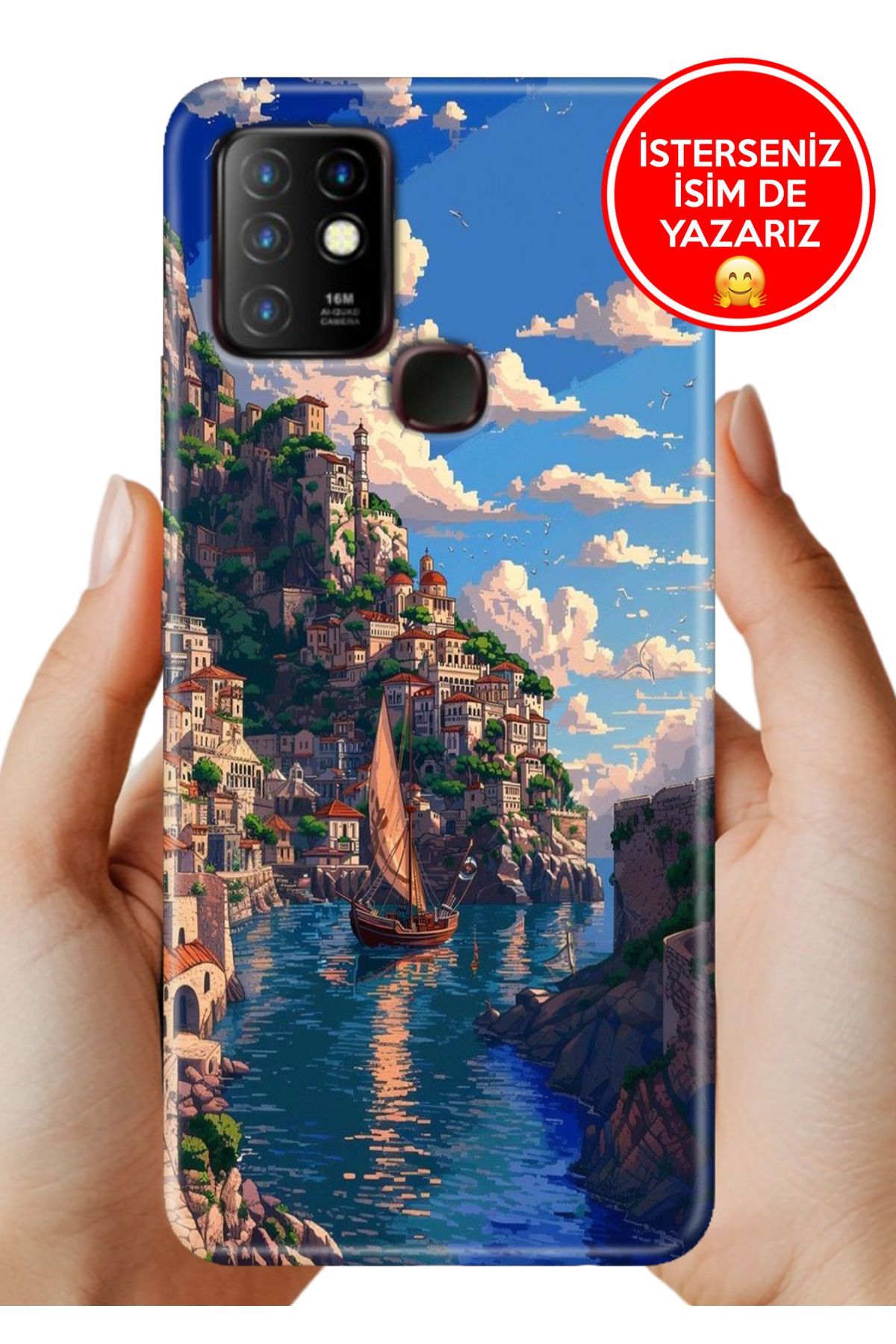 Cekuonline İnfinix Hot 10 Kılıf UvBaskı Özel-Tasarım Silikon Amalfi