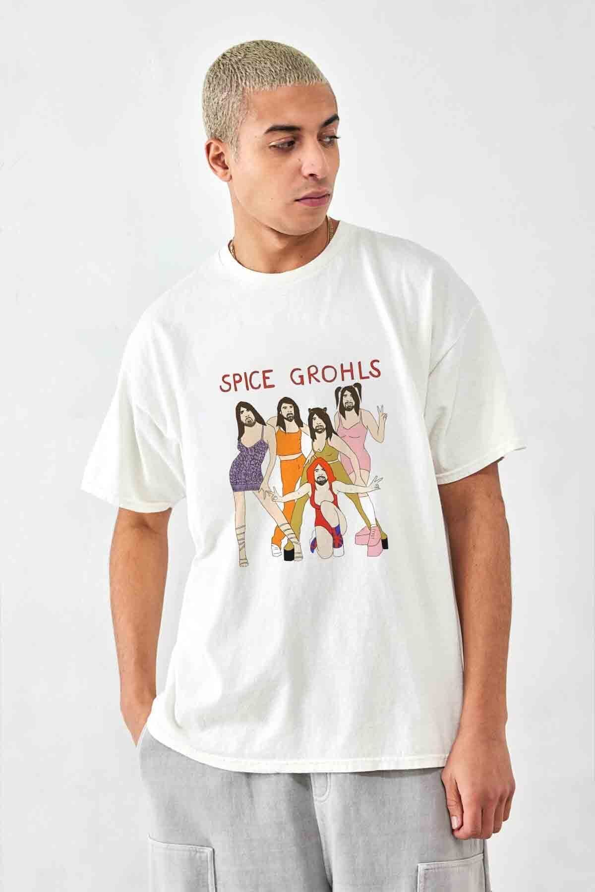Tee&more.-Dave Grohl Spice Grohls Printed Unisex Oversize Premium T-shirt 2