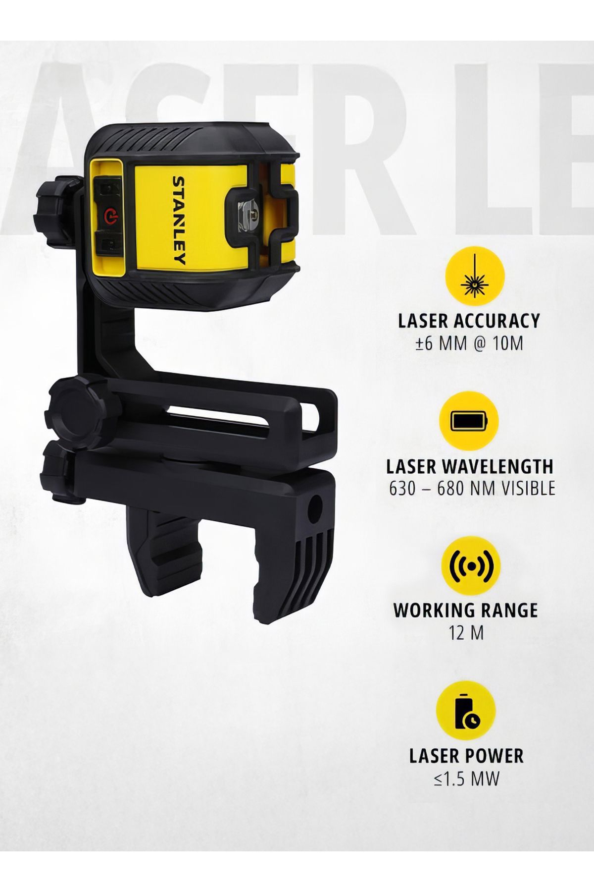 Stanley-Cross Line Cubix Laser Level Red Beam - Range 12M - Level 4 Degree, Stht77498-1 6