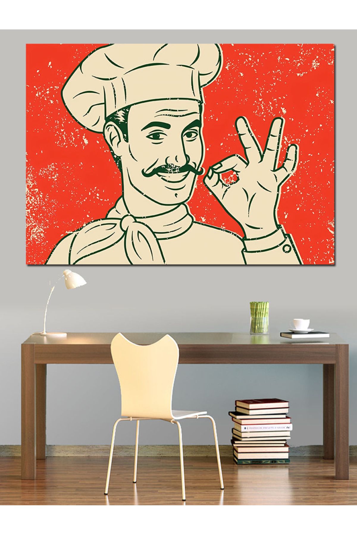 Tablomega-Chef Chef Themed Decorative Canvas - Mdf Wooden Table 3