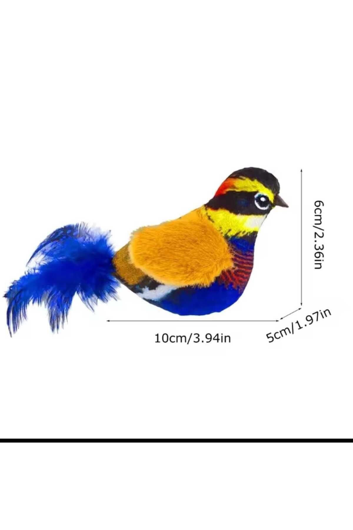 Hünkar-Interactive Plush Bird with Realistic Bird Sound, Cat Toy Furry String Cat Toys with Cat Mint 7