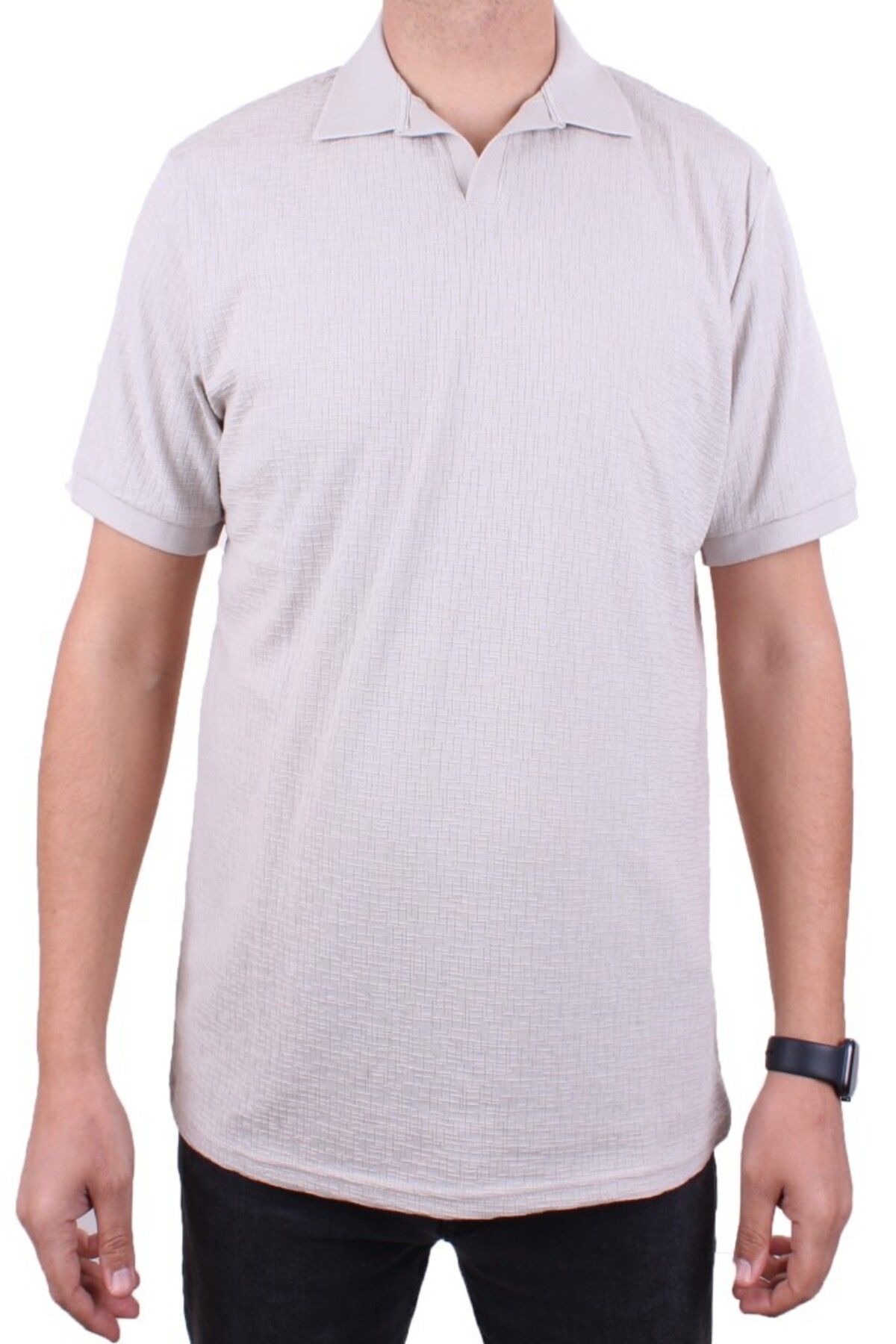 Twister Jeans-Twister 2288 Gray Daily Short Sleeve Regular Cut Cotton Polo Collar Men's T-Shirt 2