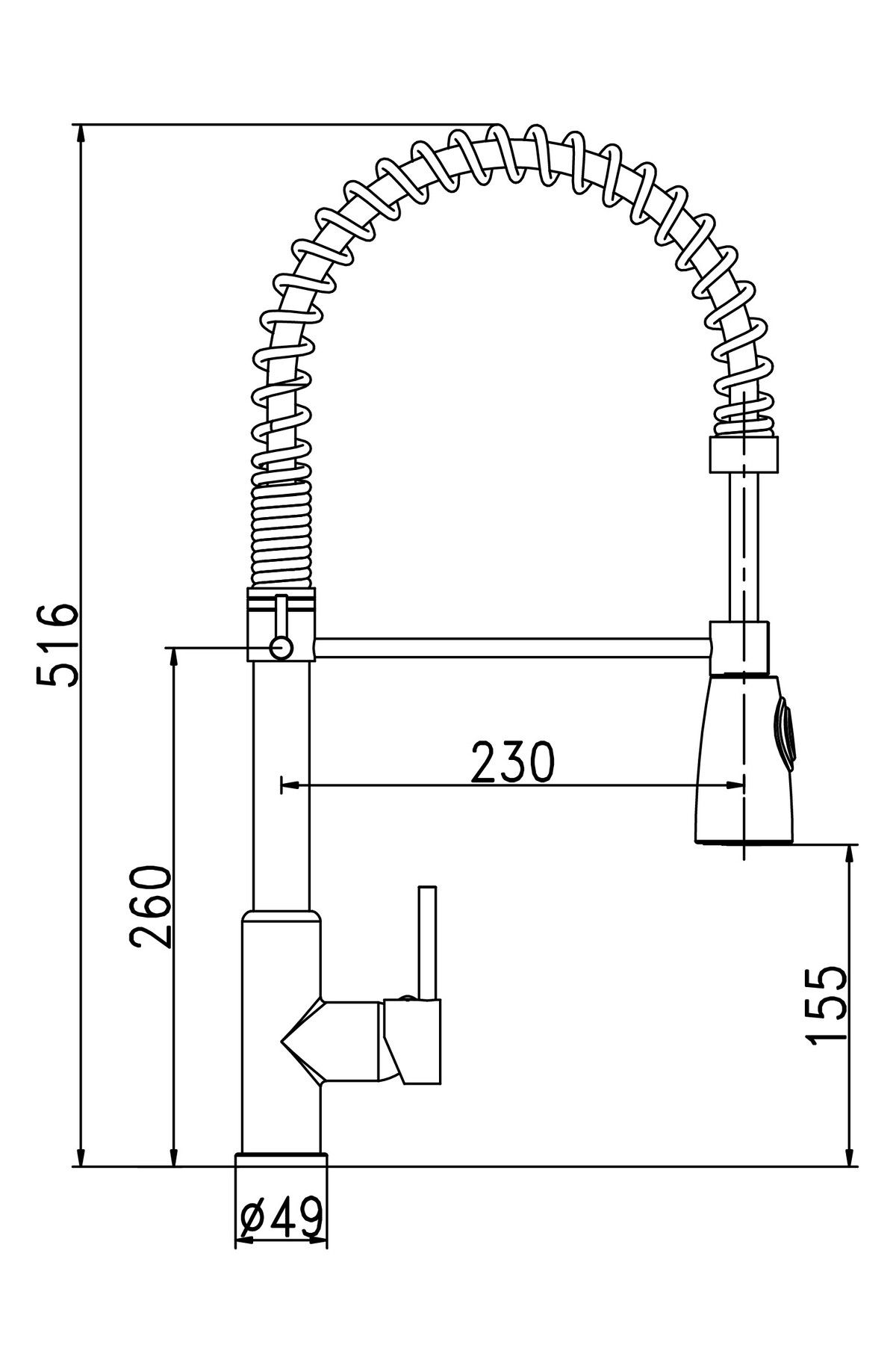 HESANIT-Spring Sink Mixer with 2 Function Sprayer Chrome 4