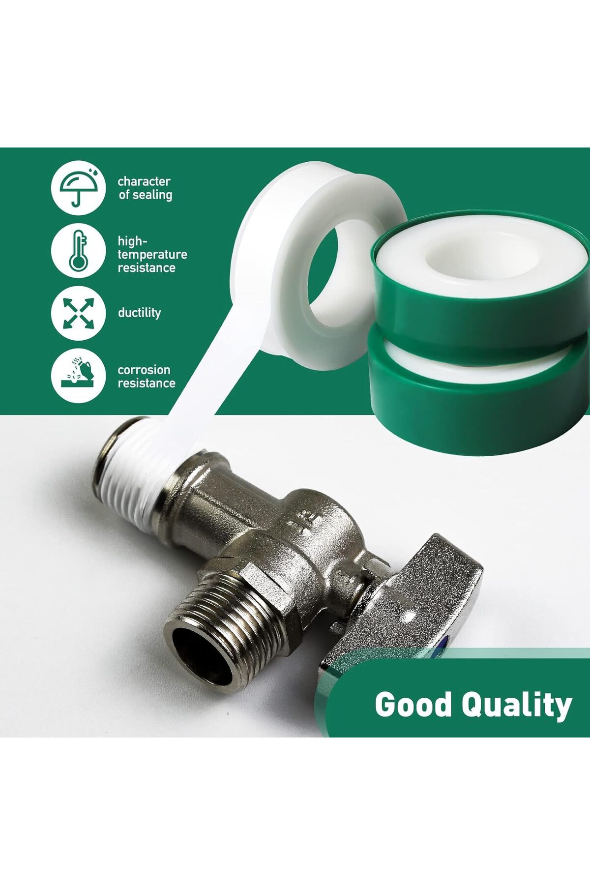 Generic-24 Pieces of Waterproof Tape Roll - Teflon Tape for Water Pipes, Leak Repair - 10 Meters 5