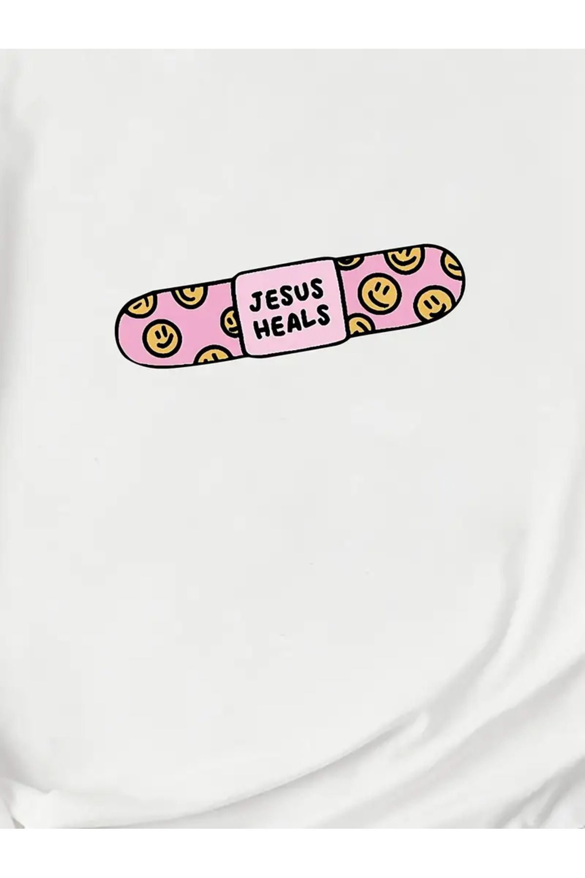 Touz Moda-Jesus Heals Printed Unisex Oversize T-Shirt 3