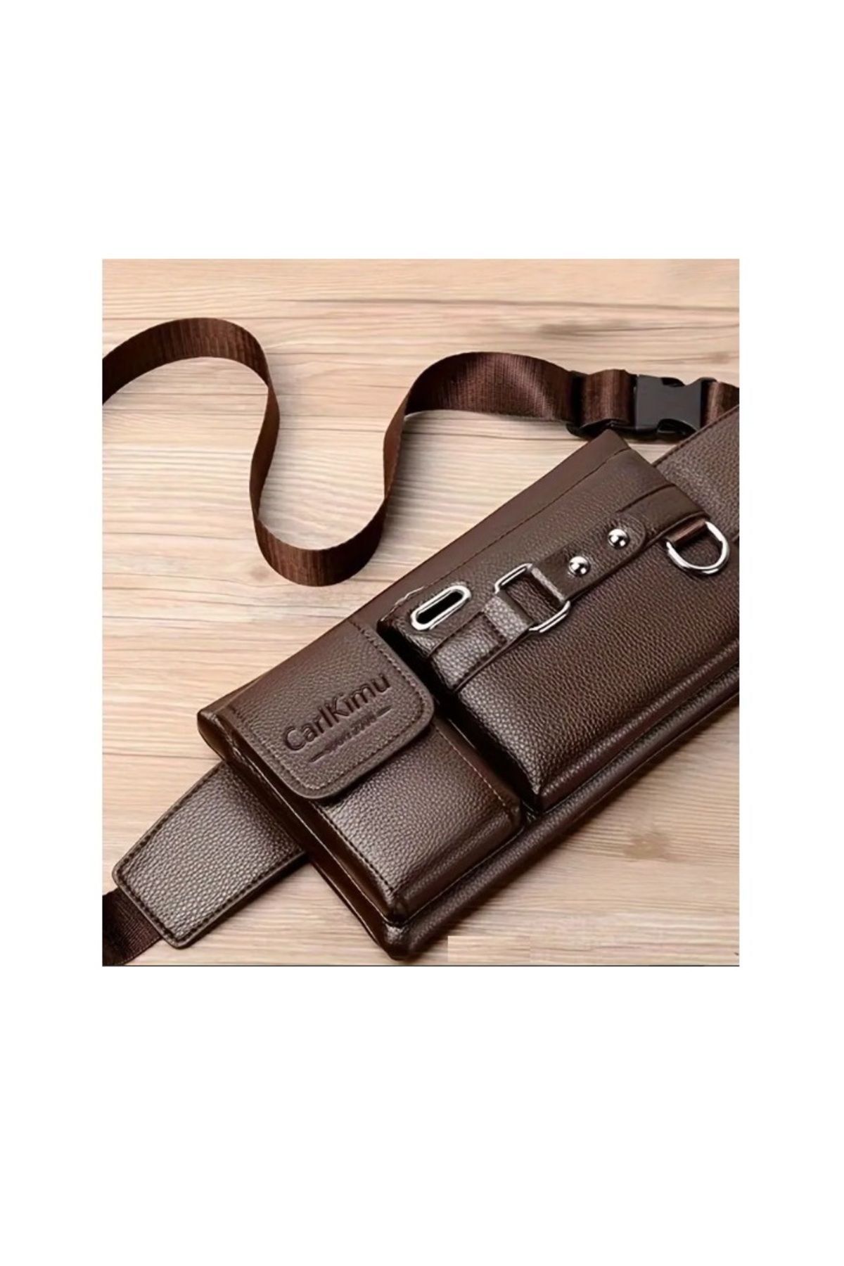 Generic-A Cross-Body Bag made of High-Quality Leather With 3 Main Pockets, large, medium and small 4