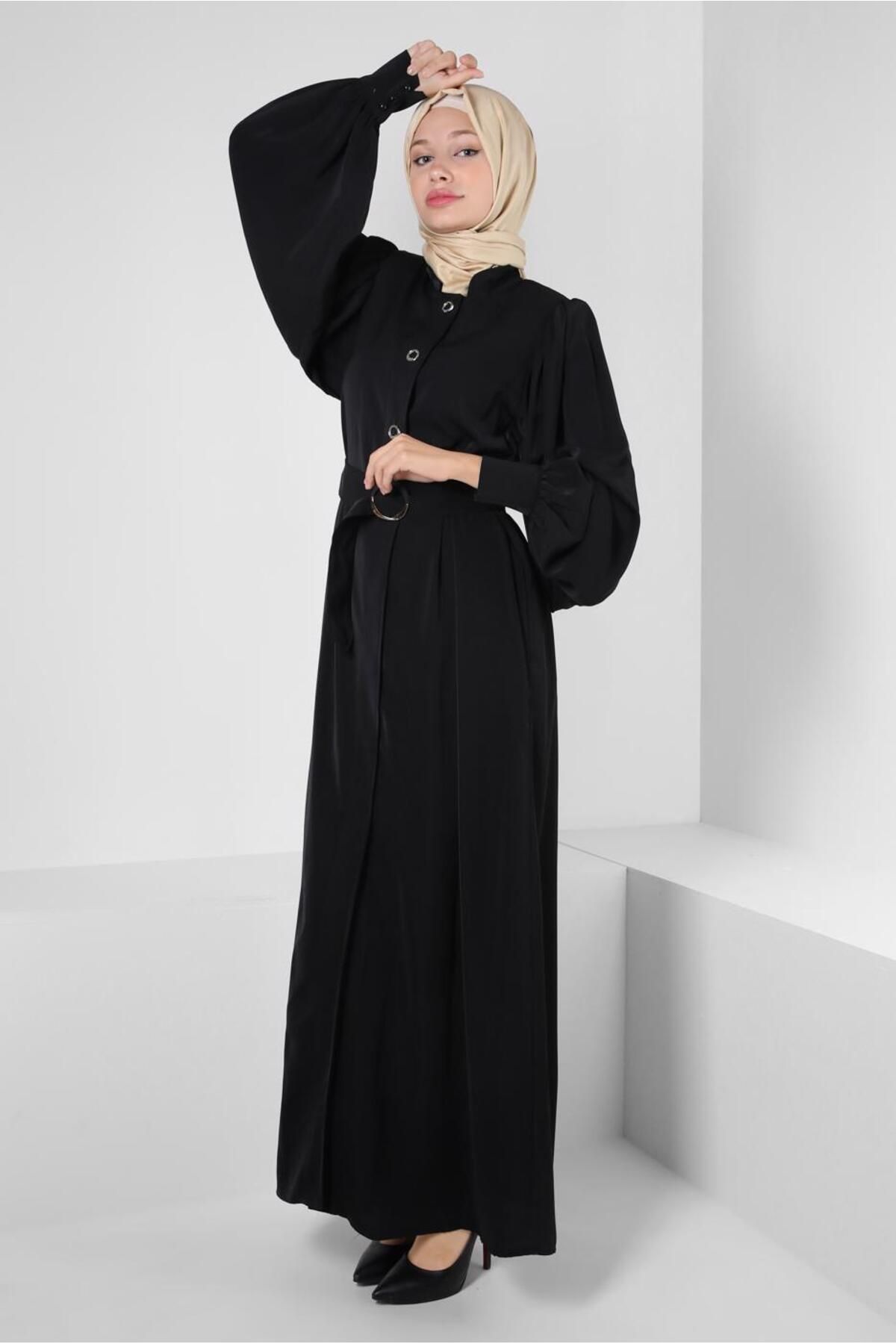 کمربند آستین بادکنکی ABABYA 80069 Alvina