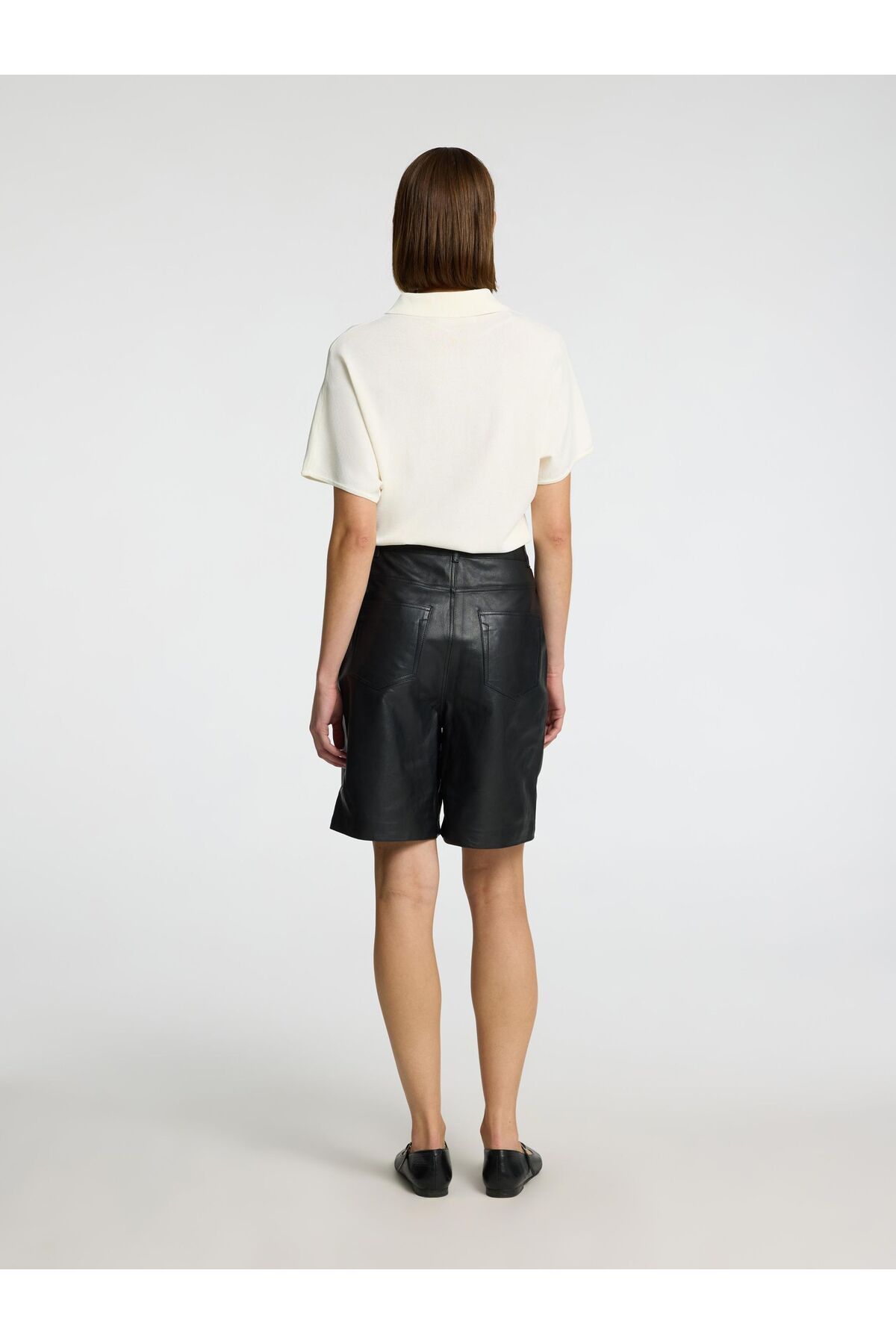 Selected Femme-Ledershorts High Waist 3