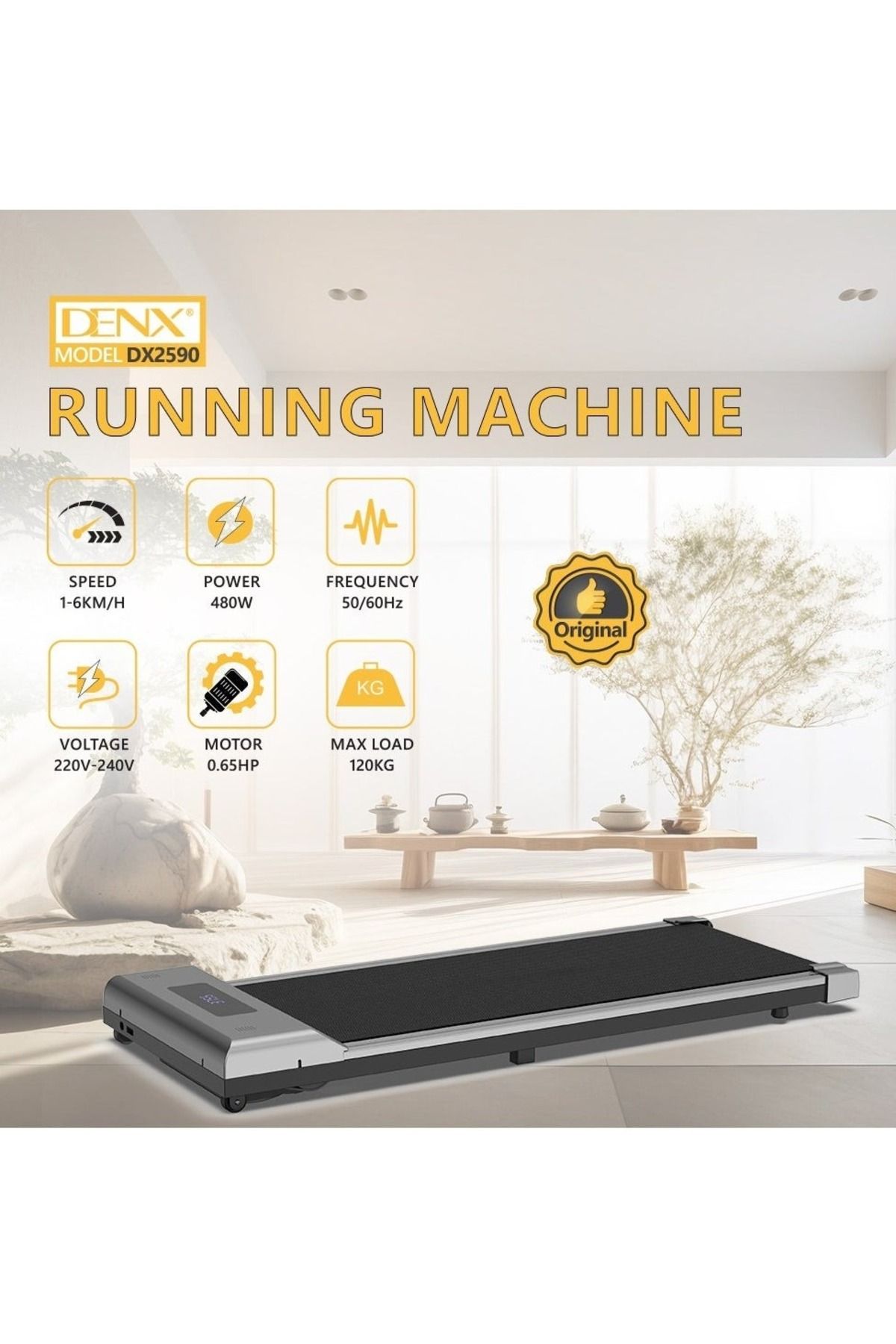 Denx-Foldable treadmill for home use that can be stored under the bed/sofa DX2590 8