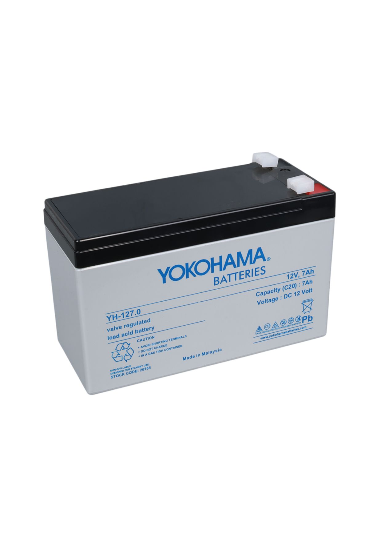 ShopZum YH-127.0 12 VOLT - 7 AMPER AKÜ (150 X 65 X 90 MM)