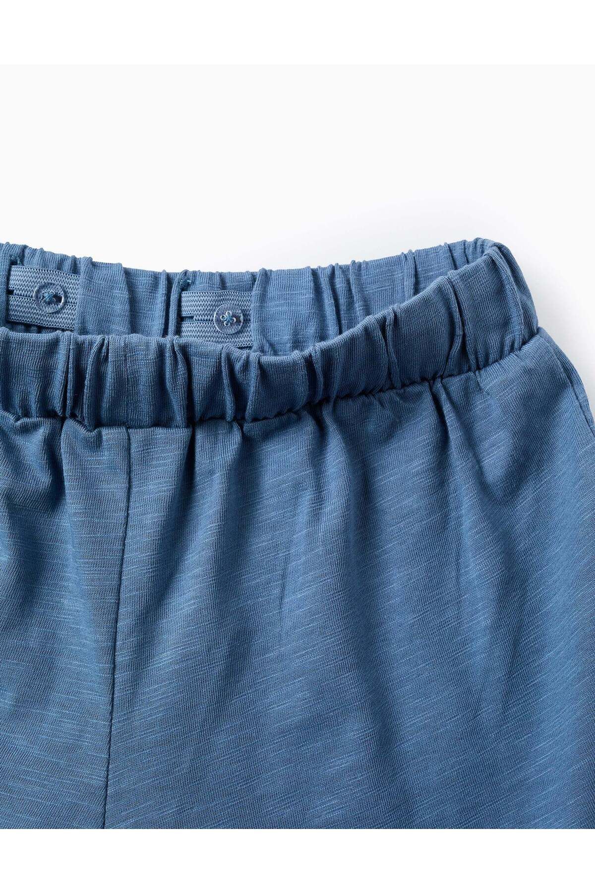 Ziddy-Cotton Shorts with Frills for Girls 'My Paradise', Blue 4