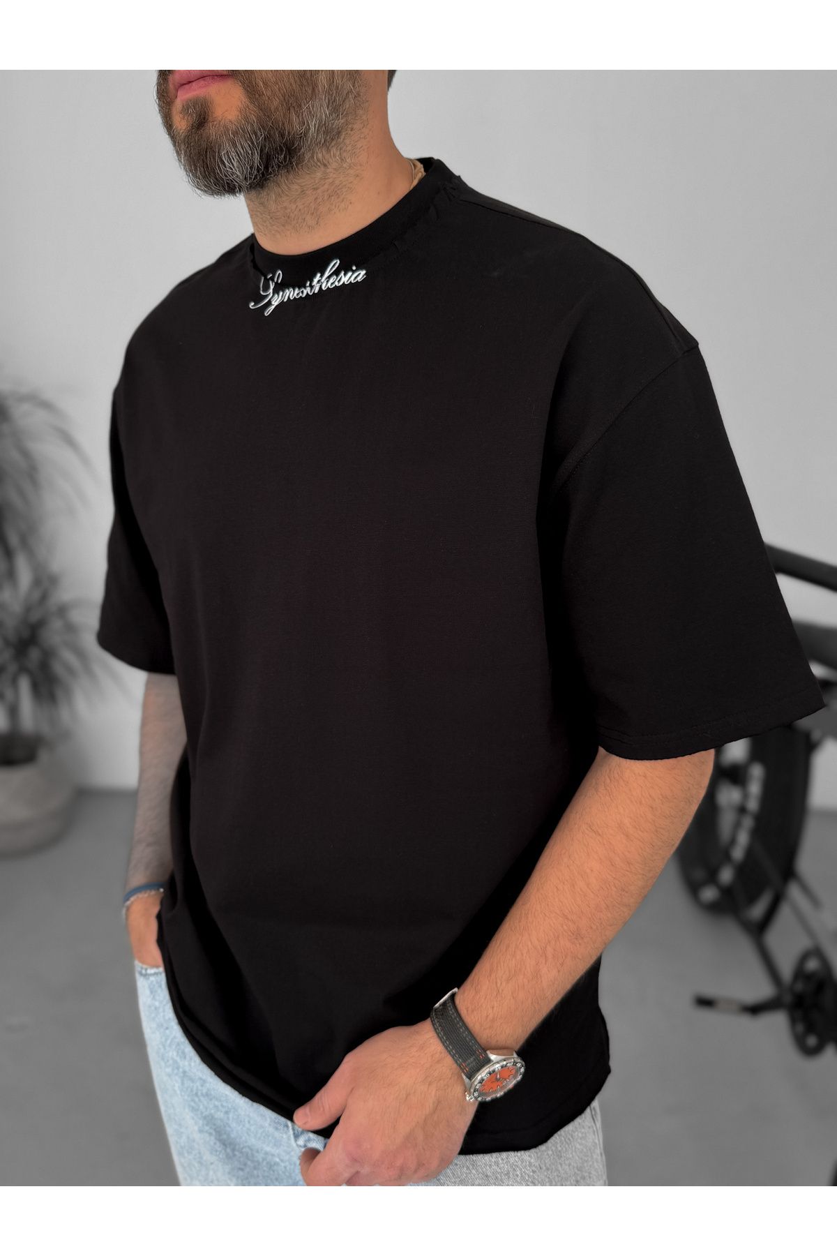 BYBASICMAN-Black Pixeleye Oversize T-Shirt Lb-2015 3