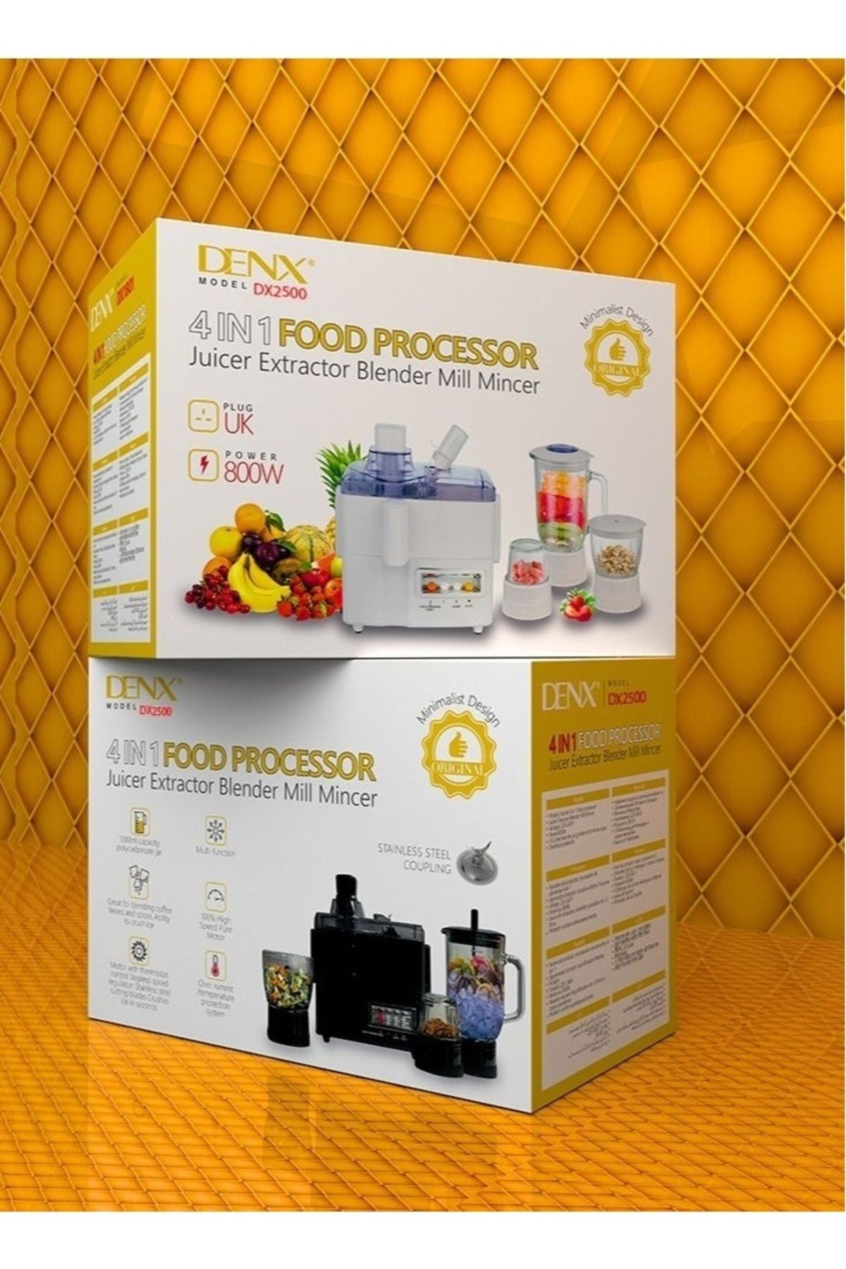 Denx-4-in-1 Food Processor with 29 Functions 800 Watts DX2500 7