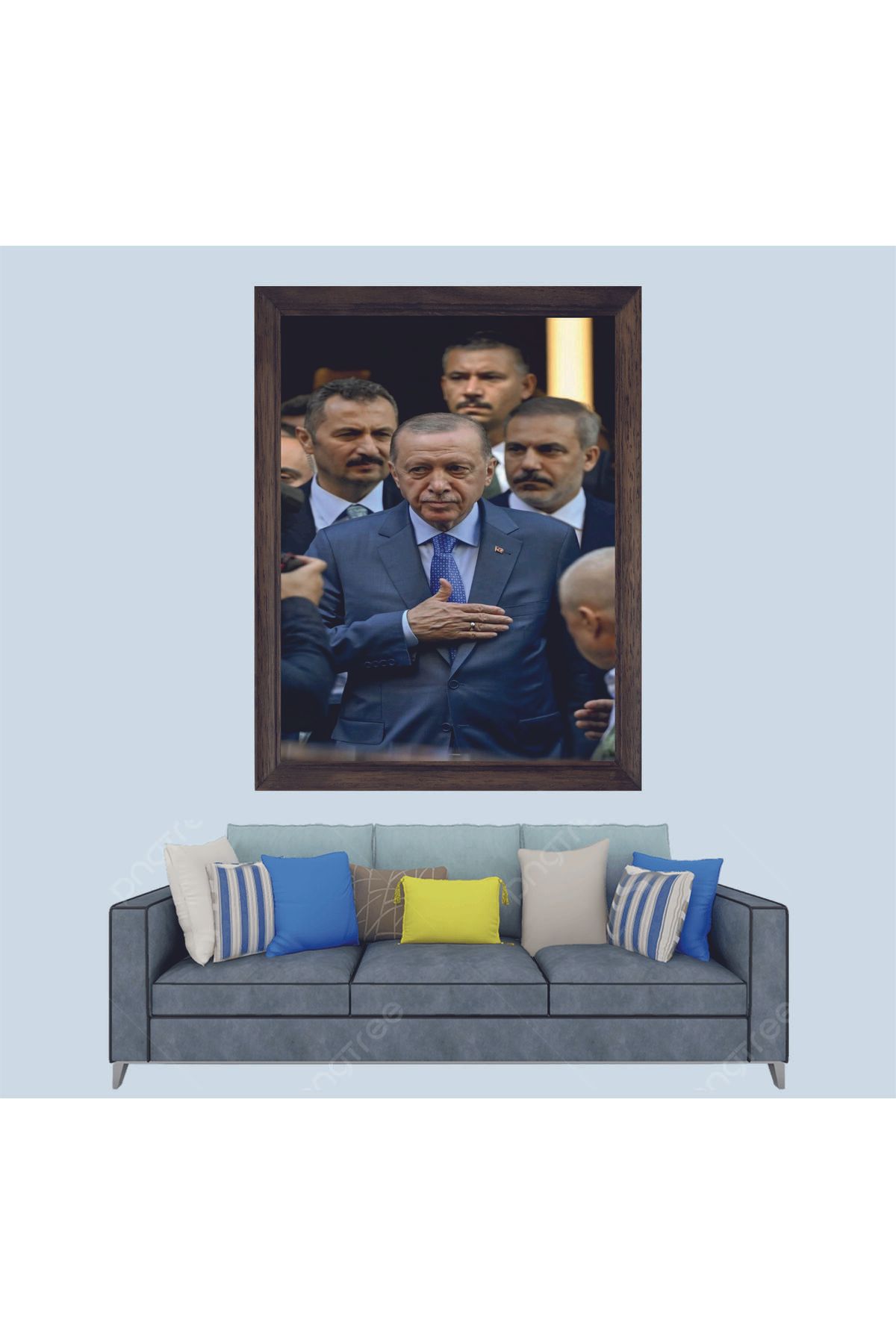 Lioncraft Cumhurbaşkanımız Recep Tayyip Erdoğan d2 Çerçeveli Duvar Tablosu 30x45 Cm