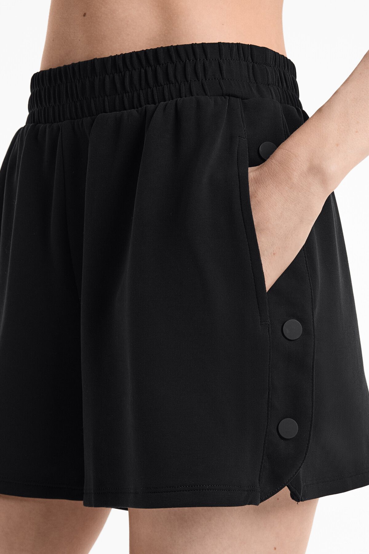 Oysho-Soft Touch wide-leg button shorts with modal 6