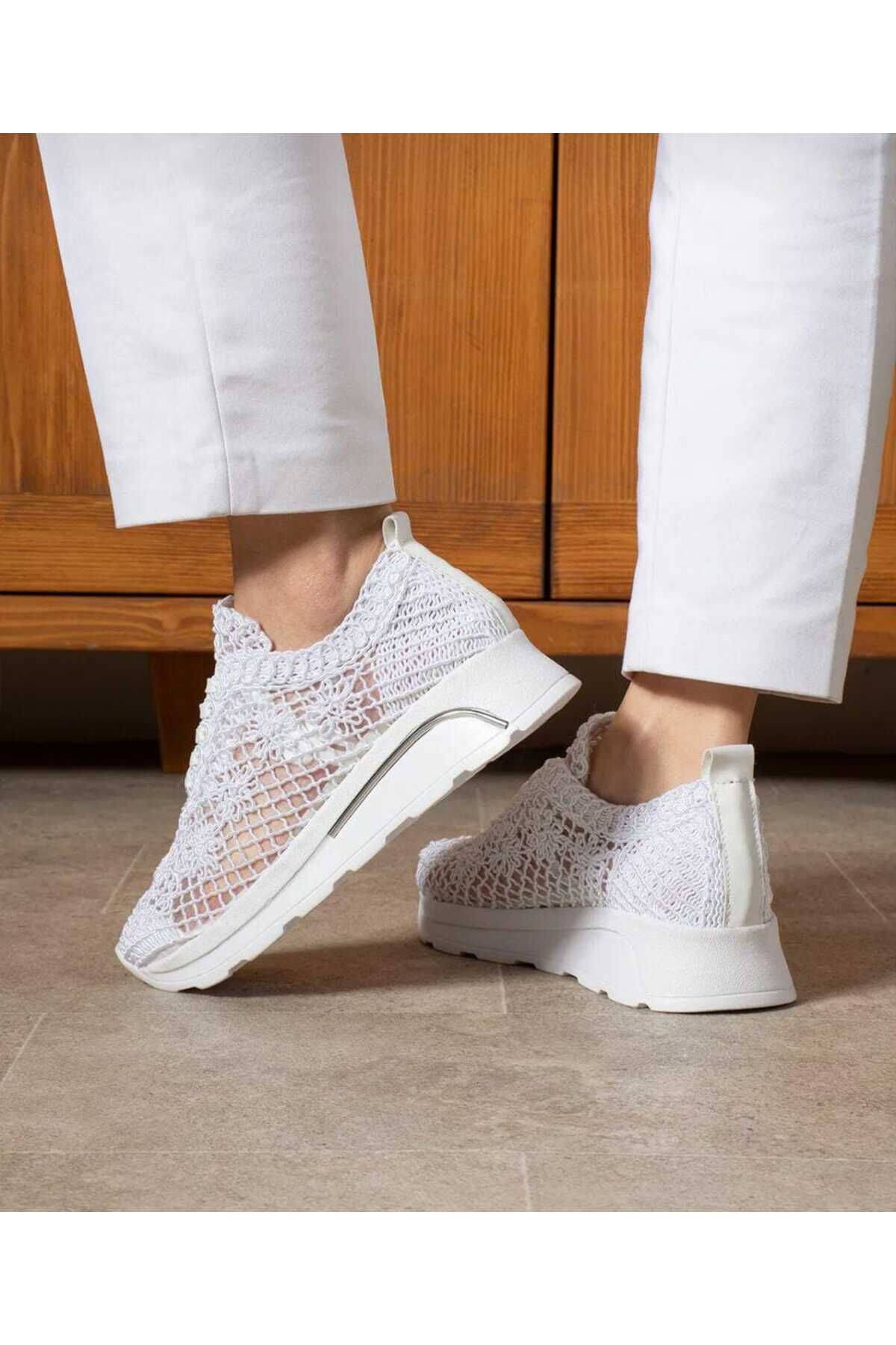 EYLÜLDEN MODA SHOES-Pantofi de modă din Eylül Pantofi de damă tricotați cu șireturi 3