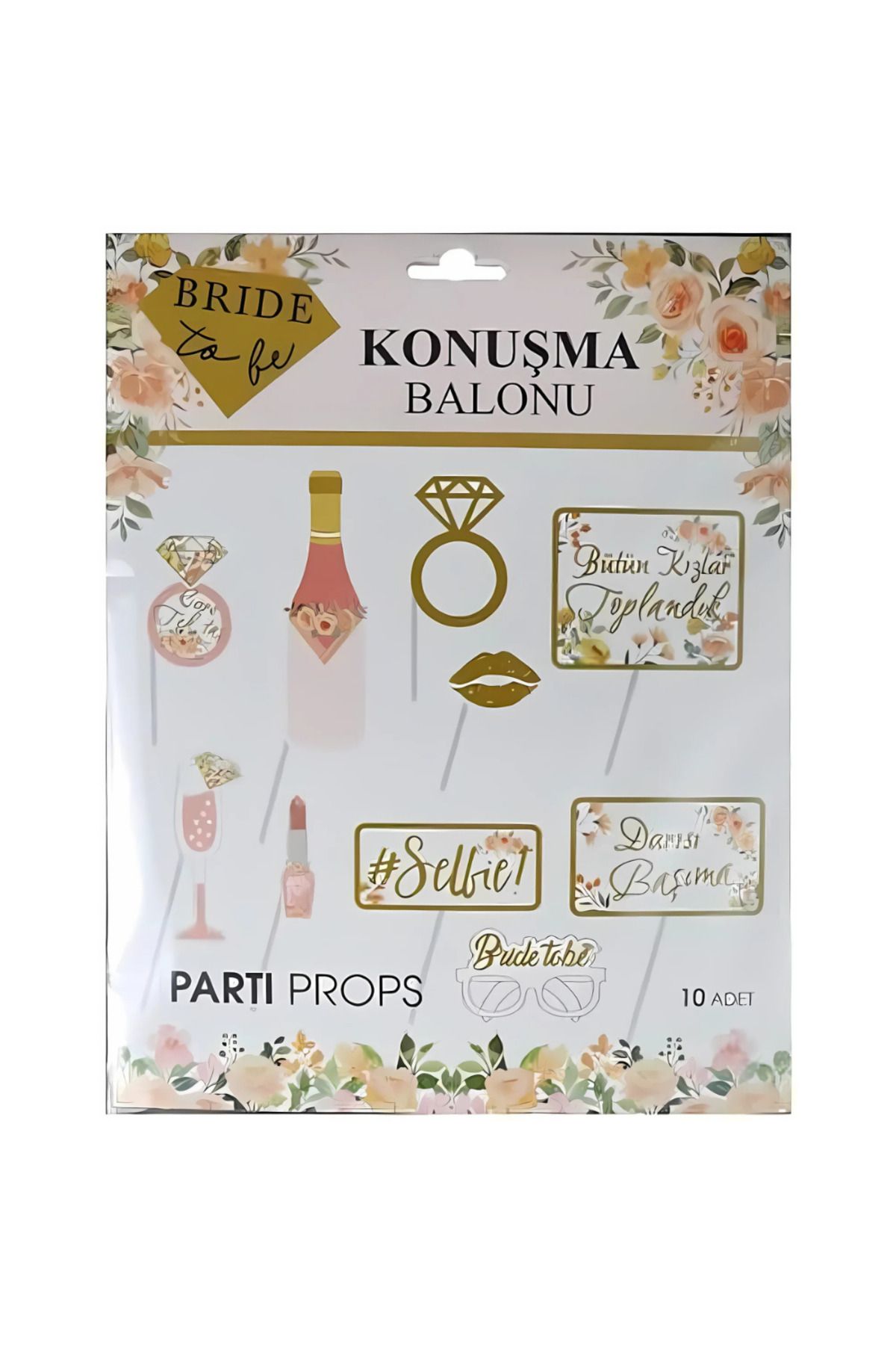 DeBu Tasarım Çubuklu 10 Adet Bride To Be Konuşma Balonu