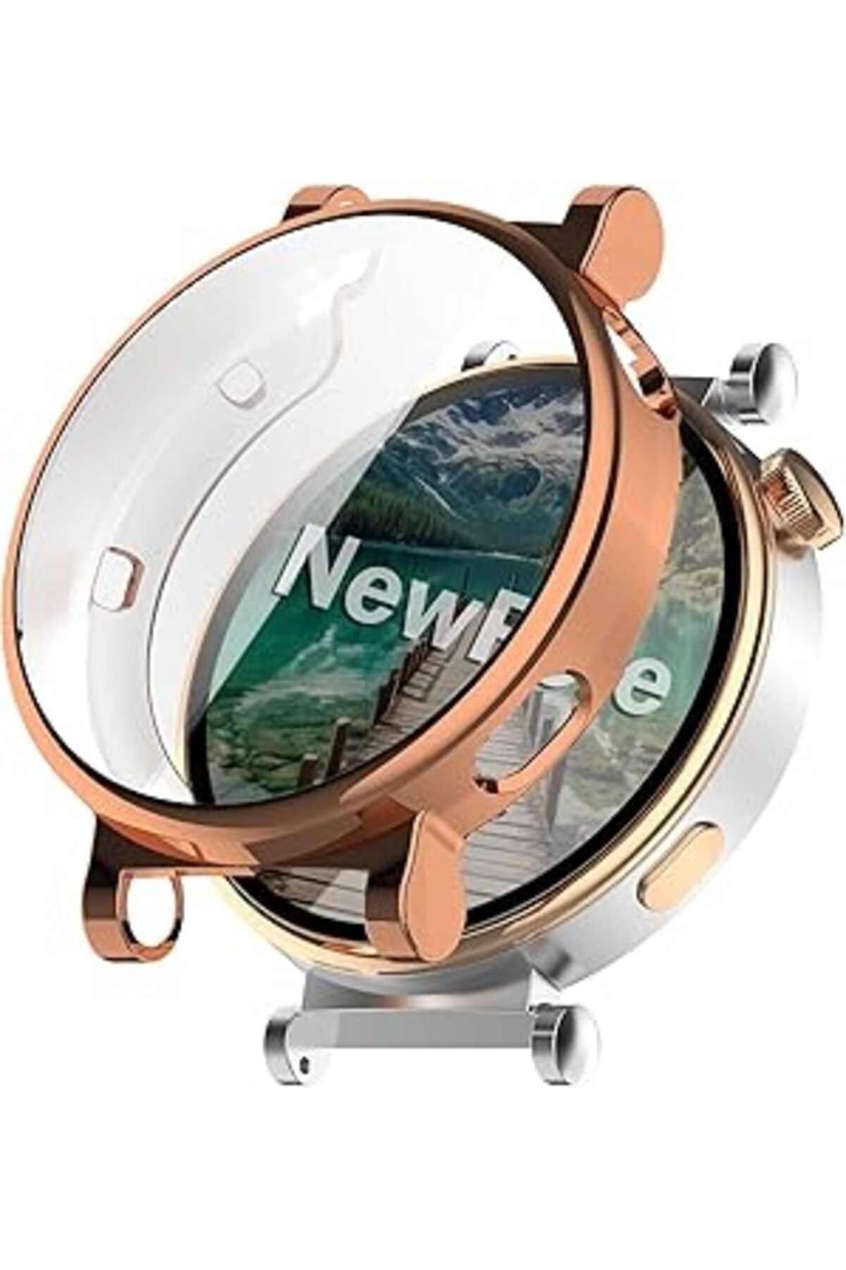 Mu Art Newpole Huawei Watch Gt4 41Mm İçin Watch Ekran Koruyucu Kırılmaz Cam Ve Tam Kaplayan Watch Kasa Kor