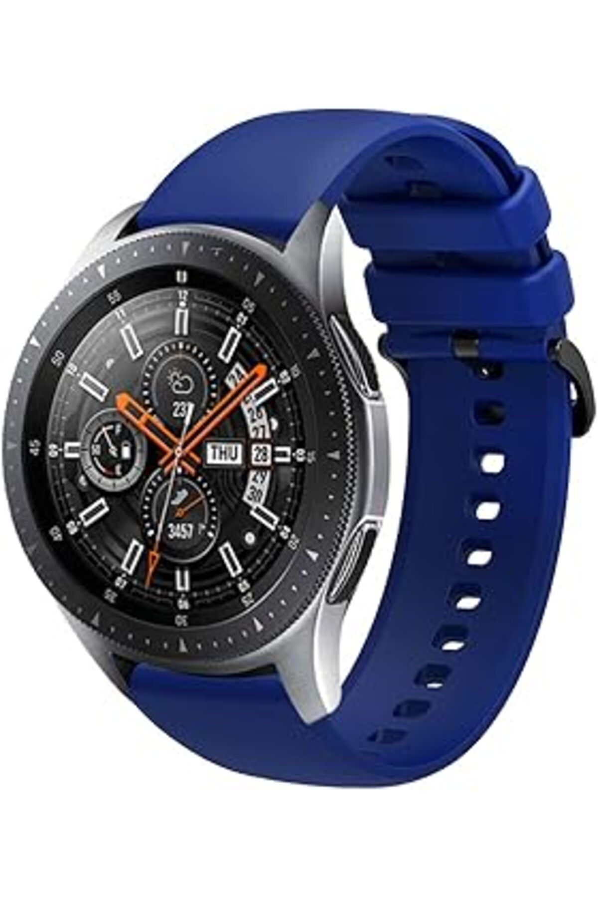 Mu Art Ahşap Huawei Watch Gt2 Ile Uyumlu Kayış Termoplastik Perforated Kordon Lacivert