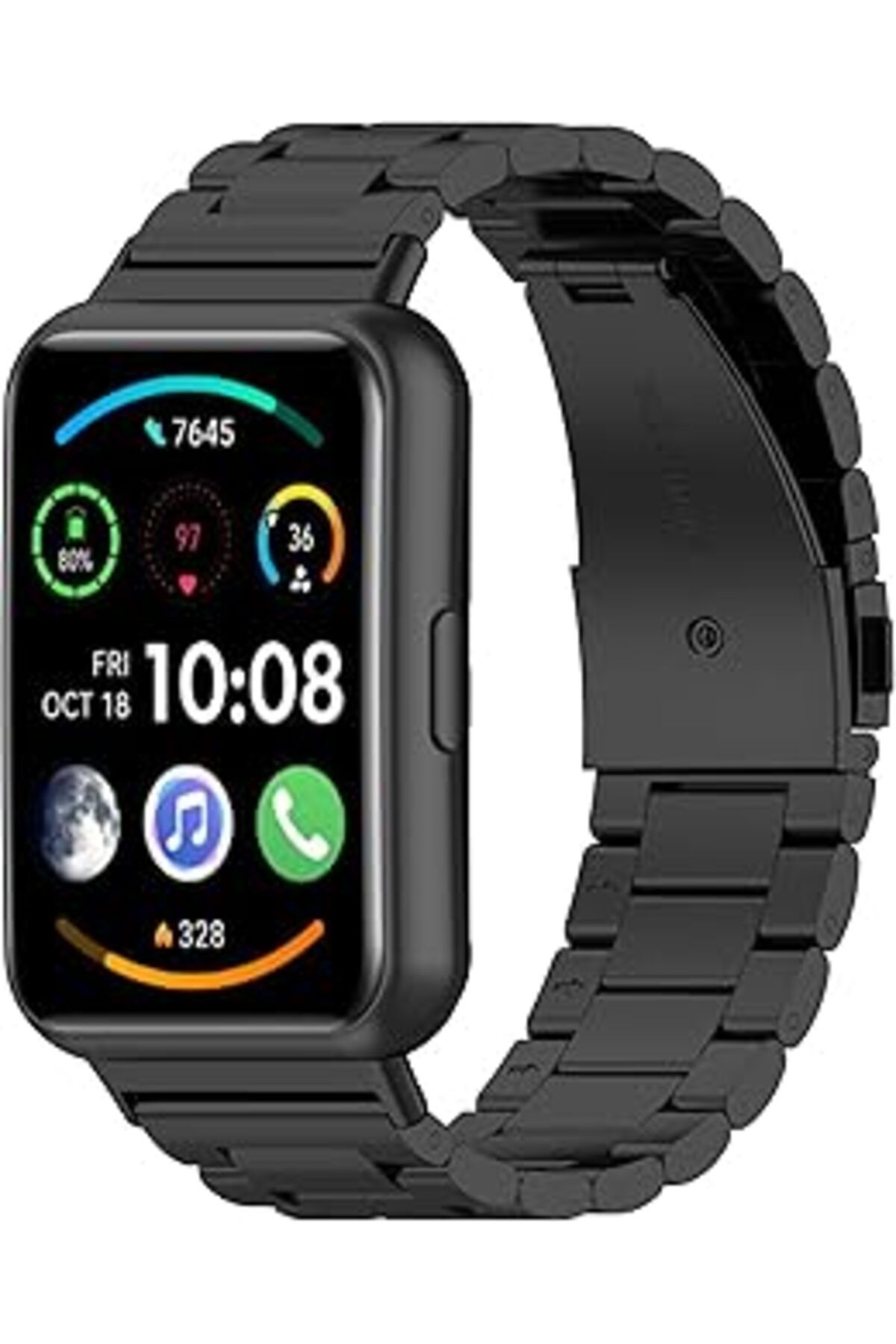 Mu Art Ahşap Huawei Watch Fit 2 Ile Uyumlu Metal Tasarımlı Paslanmaz Çelik, Toz Ve Kirden Koruyan, Huawei Watch