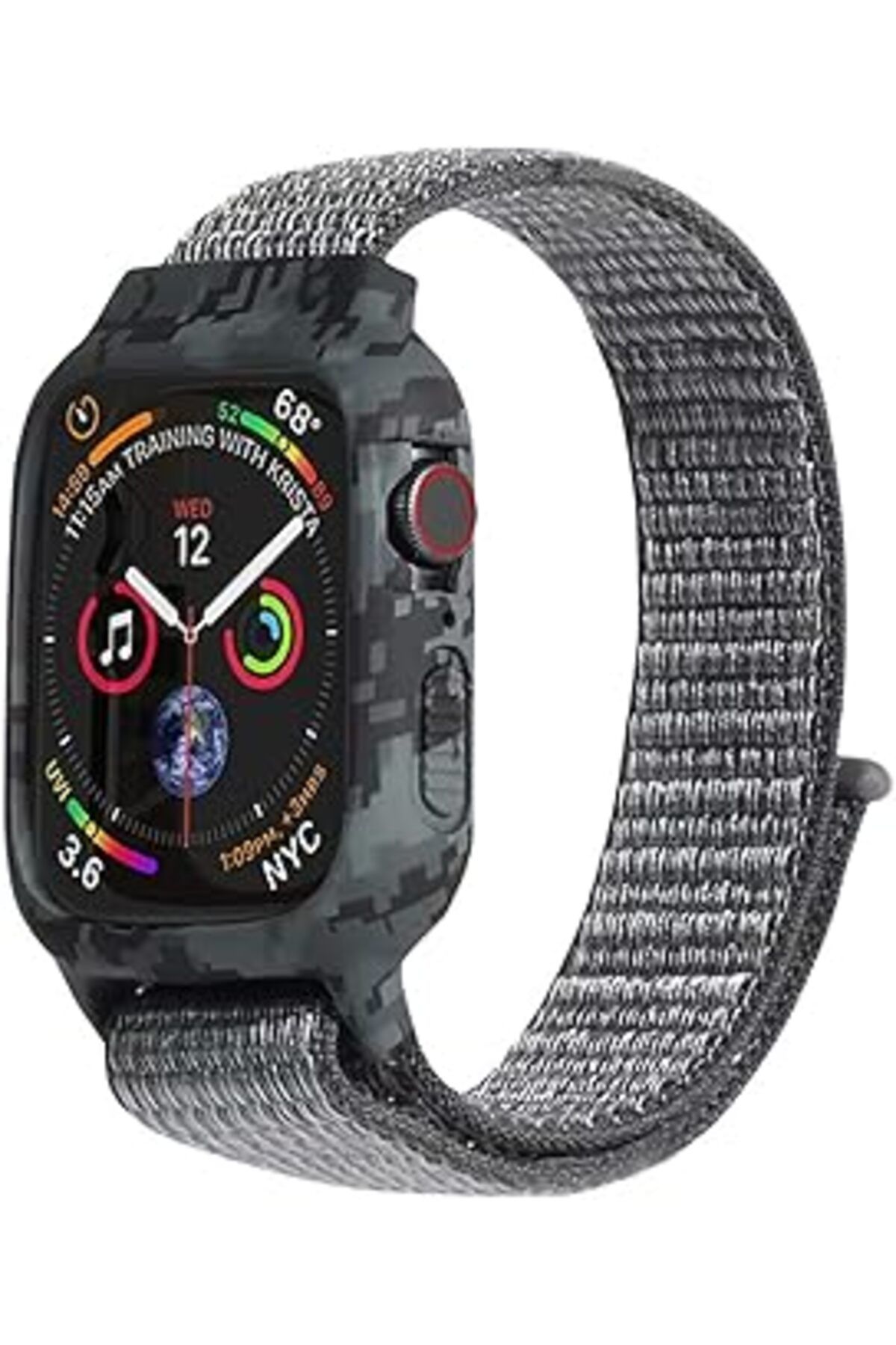 Mu Art Microsonic Apple Watch Series 3 38Mm Kordon Camouflage Armor Pro Gri