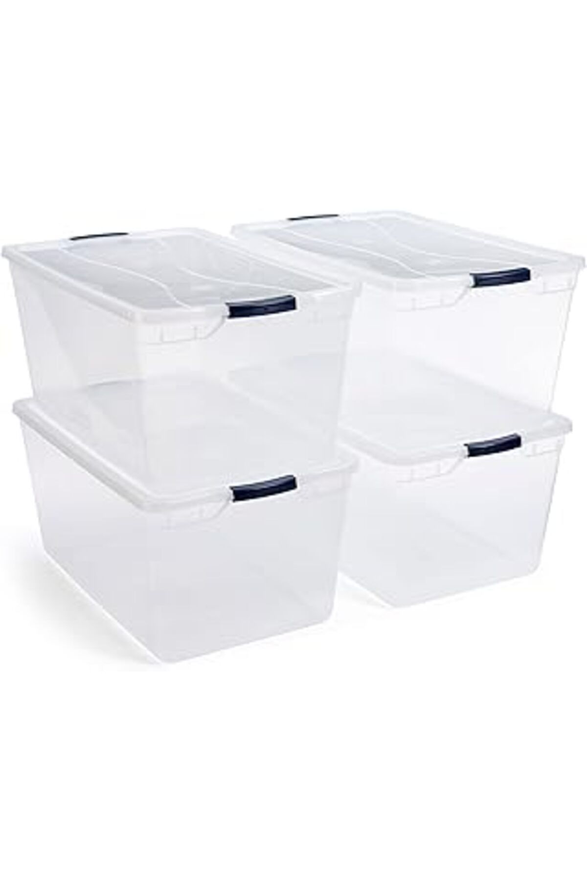 NETWORK ART Rubbermaid Cleverstore 39 Litre Mandal Kapaklı Plastik Saklama Kutusu, 4 Adet