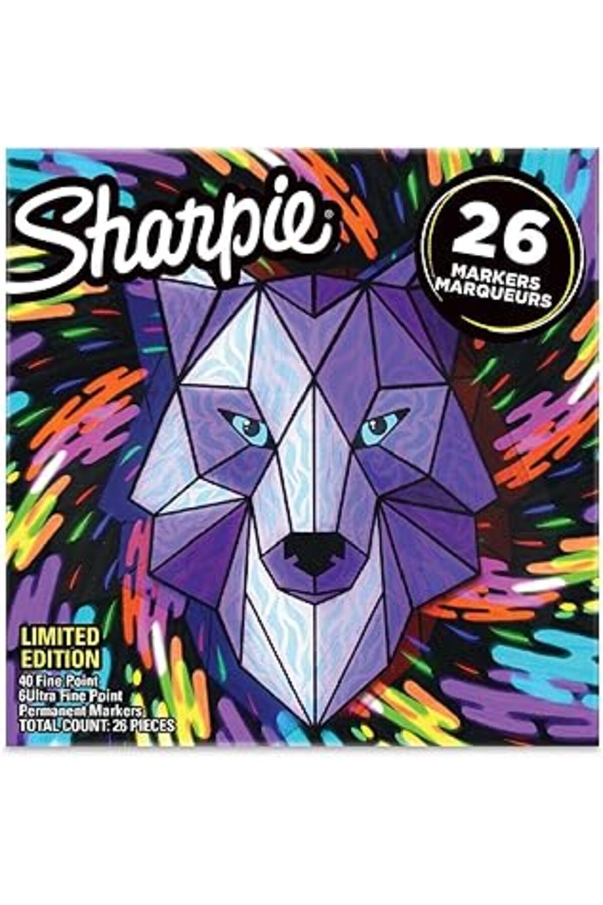 Pazarcan Sharpie Fine Permanent Markör 26'Lı Karışık Kutu, Kurt