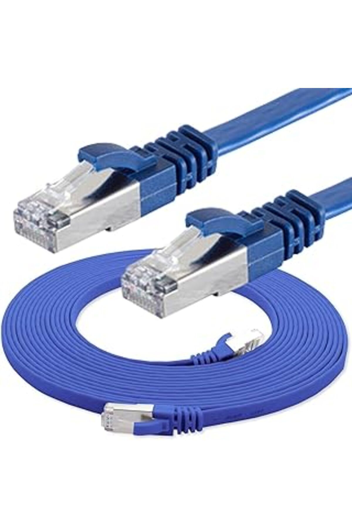 Mu Art Irenis 5 Adet Cat7 Yassı Ftp Ethernet Kablosu Mavi 5 Metre