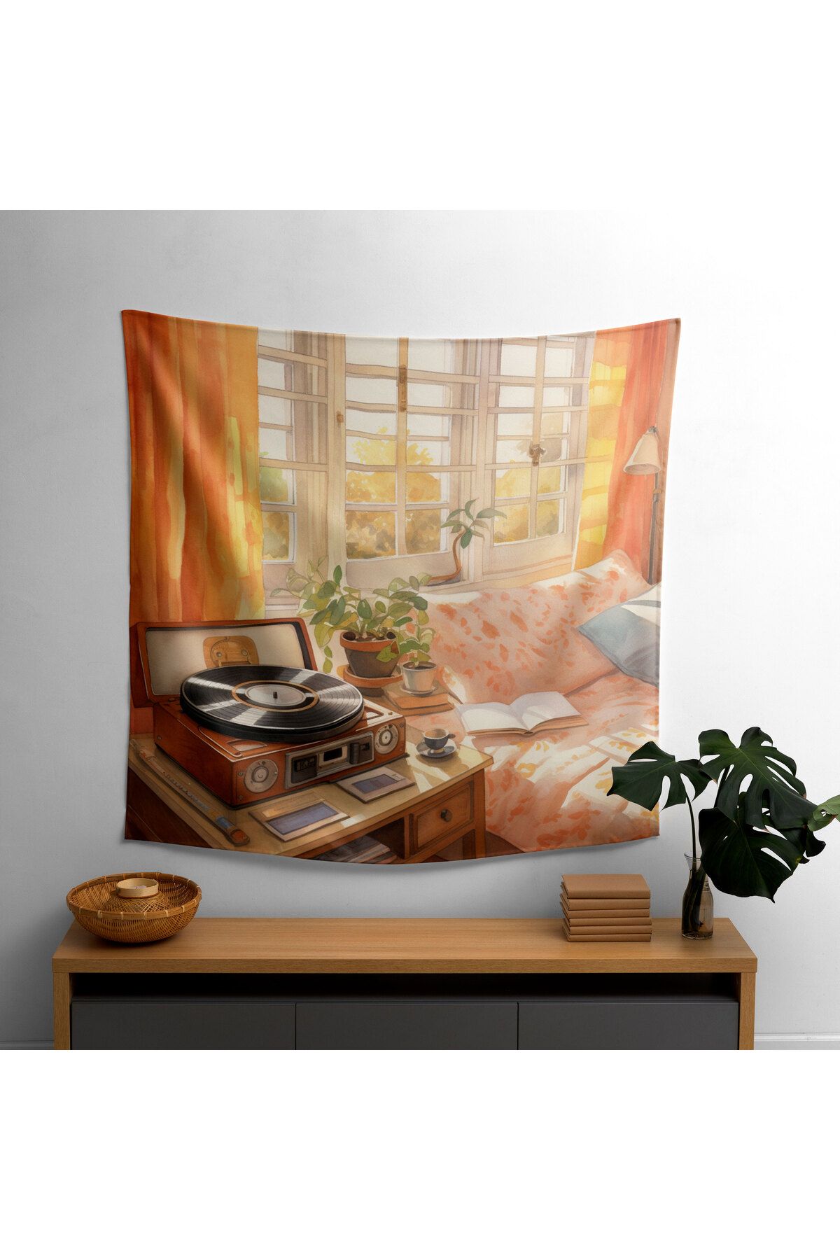 PaintedAnarchy Artă De Perete Cu Placă Retro Elegantă Și Elegantă - Imprimare Prin Sublimare Vibrantă Cu Țesătură Ranforce - 100 x 100