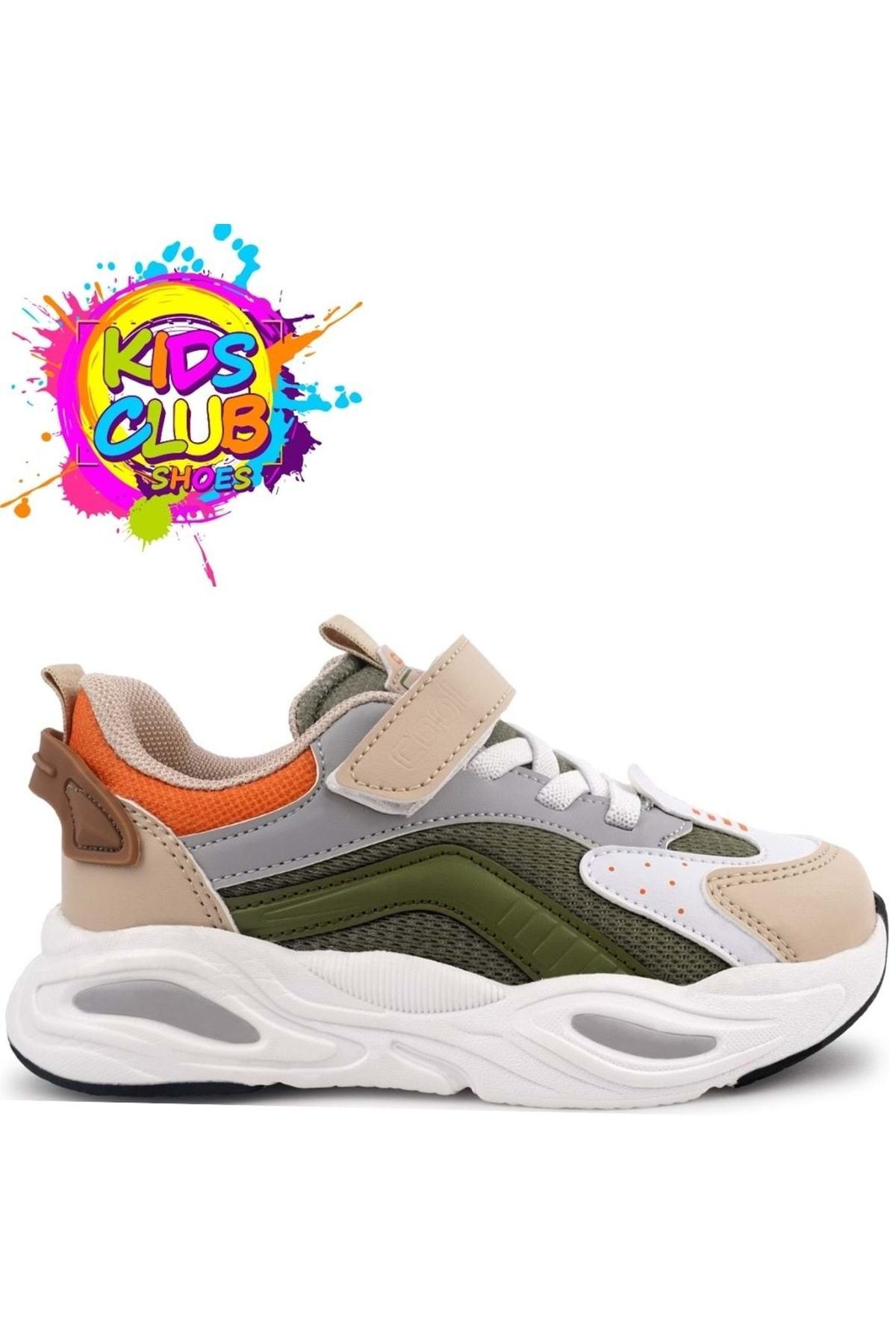 Kids Club Shoes Cool Evo-Toti Sneaker Ortopedik Taban Unisex Çocuk Spor Ayakkabı HAKİ