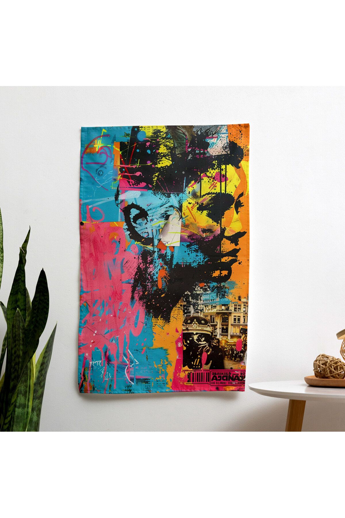 PaintedAnarchy Pânză De Perete În Stil Urban Popart - 100% Bumbac Pe Spate, Poliester Față - Culori Vibrante - Lenjerie De Pat - 70 x 100