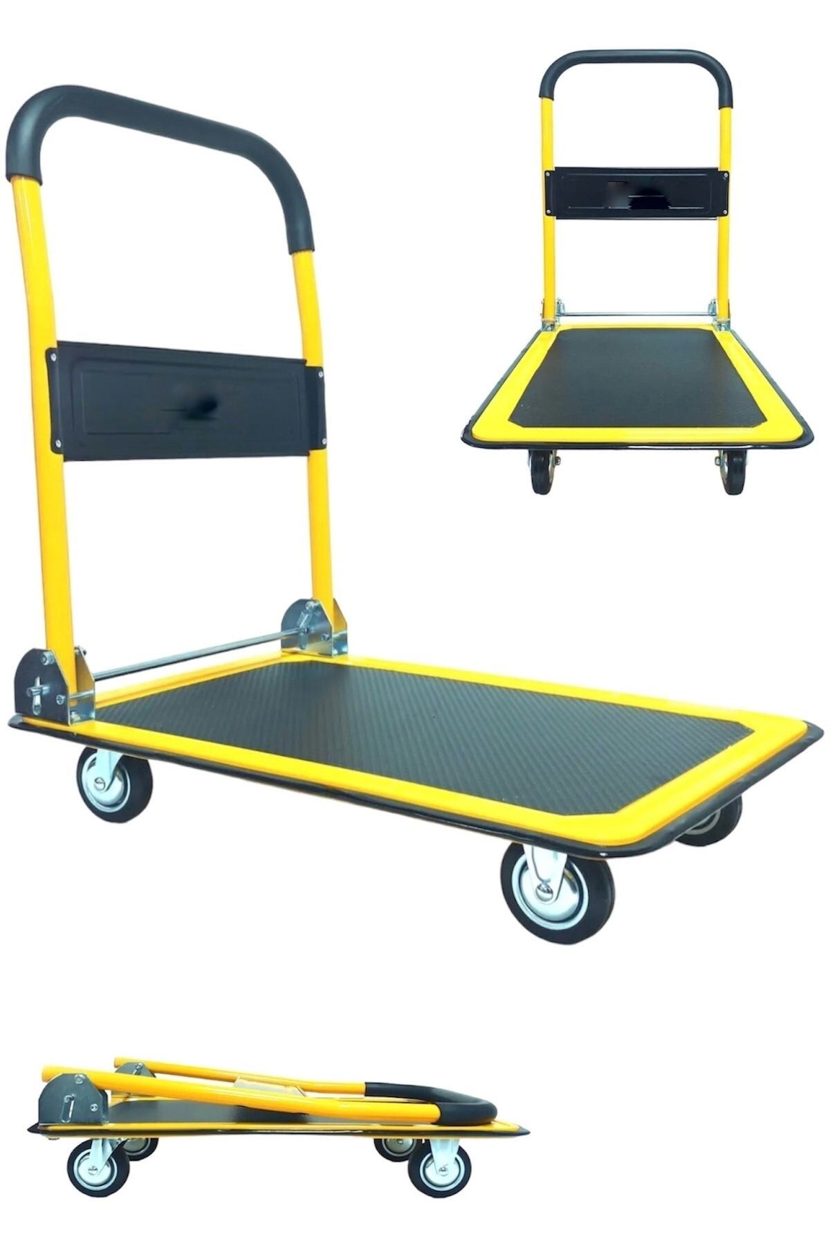 MoonTech Pro Yerli Üretim Koli Yük Paket Taşıma El Arabası 180 Kg Kapasiteli Katlanır Tablalı 785P