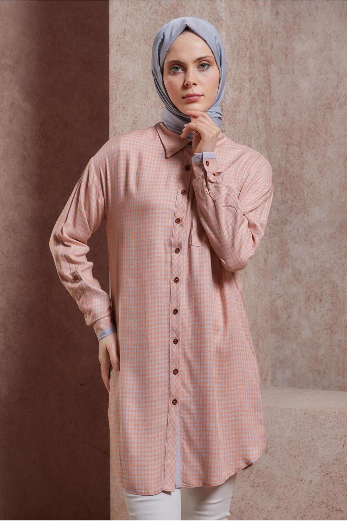تونیک طرح دار Gingham 44478 Alvina