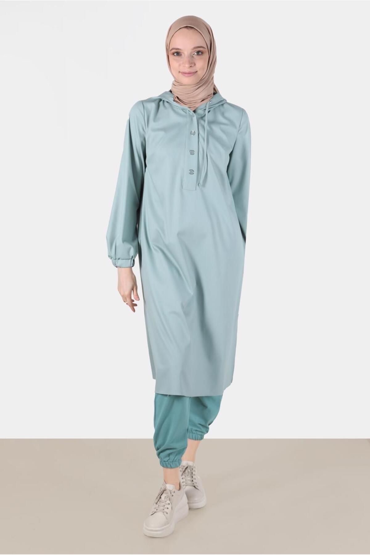 تونیک کلاهدار دکمه دار 42784 Alvina