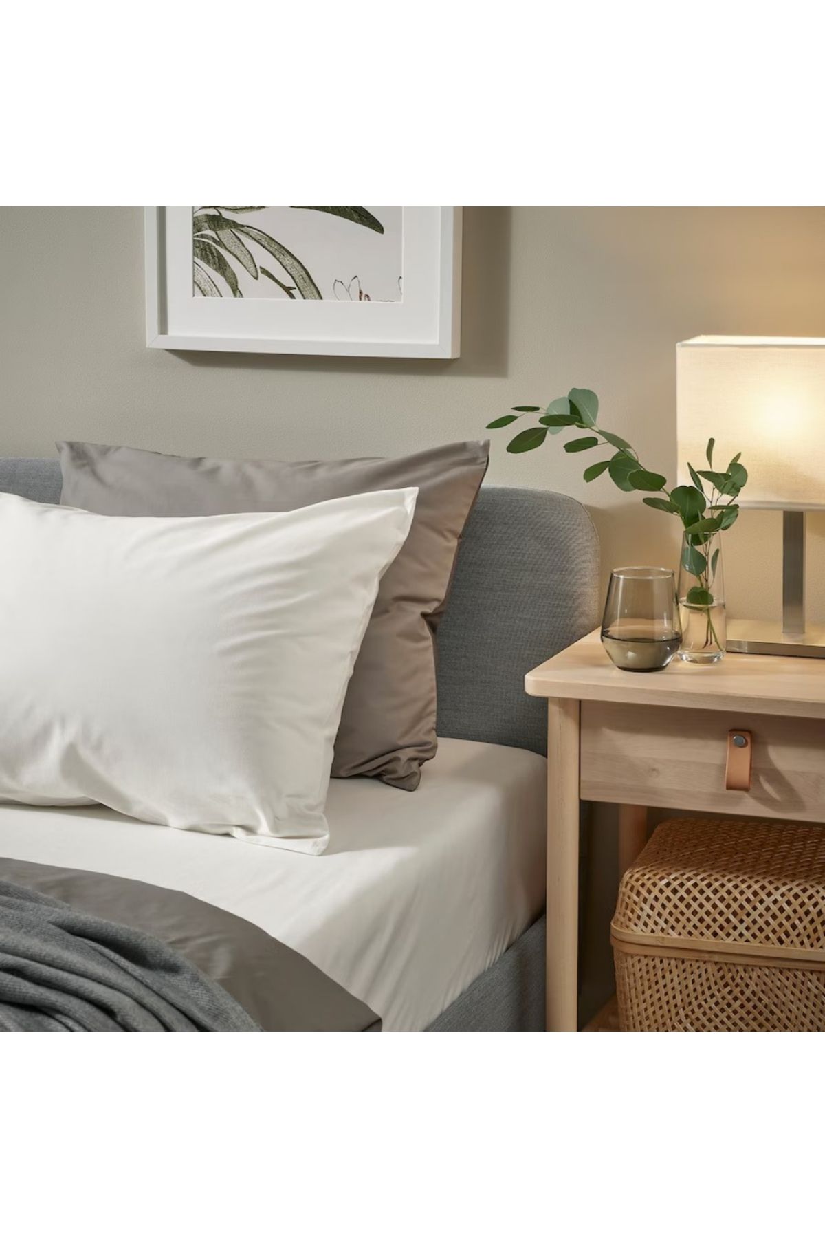 IKEA-ملاءة سرير BALSAMPOPPEL المجهزة، بيضاء، 90×200 سم - قطن عضوي 100%، ناعمة وجيدة التهوية 3