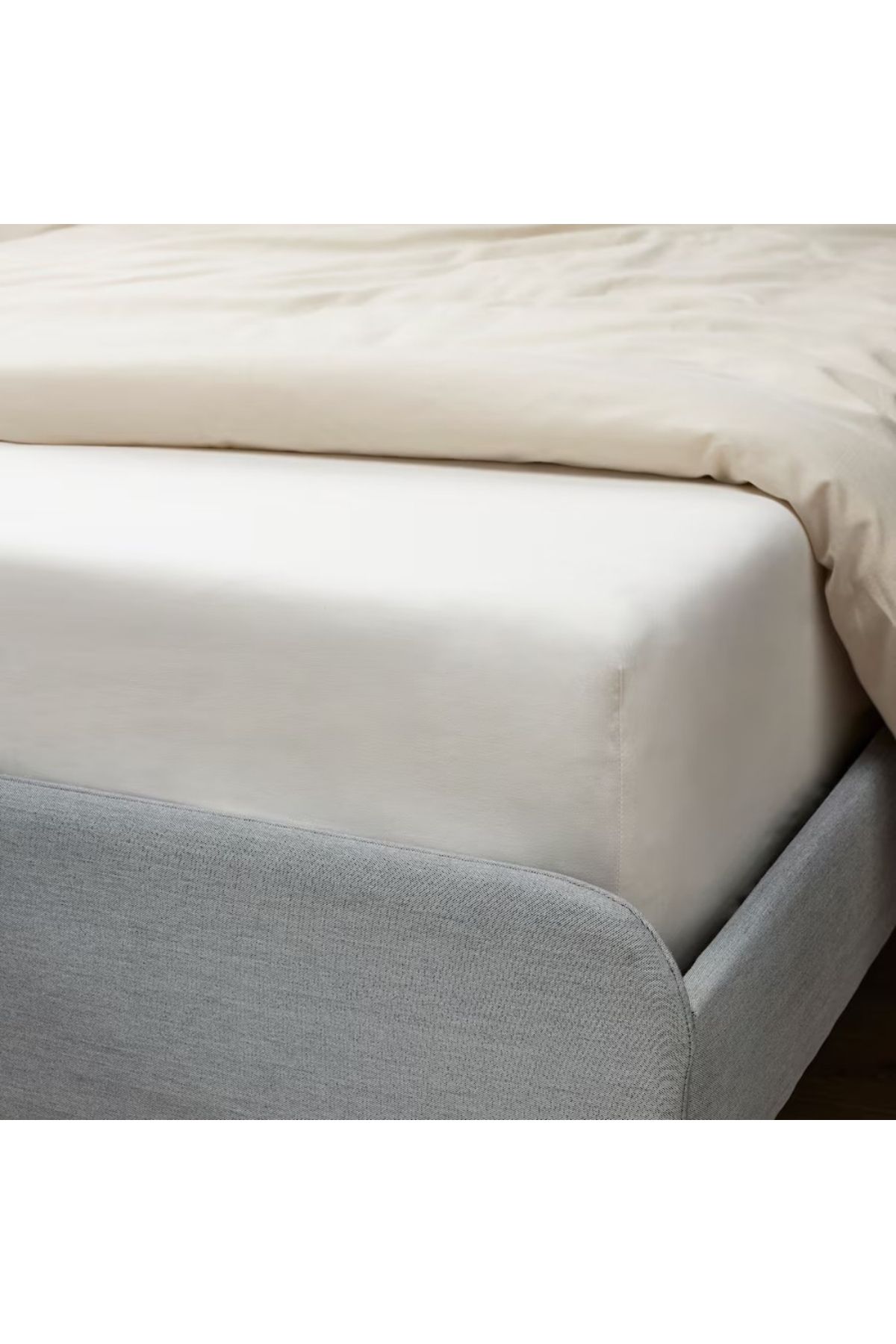 IKEA-ملاءة سرير BALSAMPOPPEL المجهزة، بيضاء، 90×200 سم - قطن عضوي 100%، ناعمة وجيدة التهوية 2