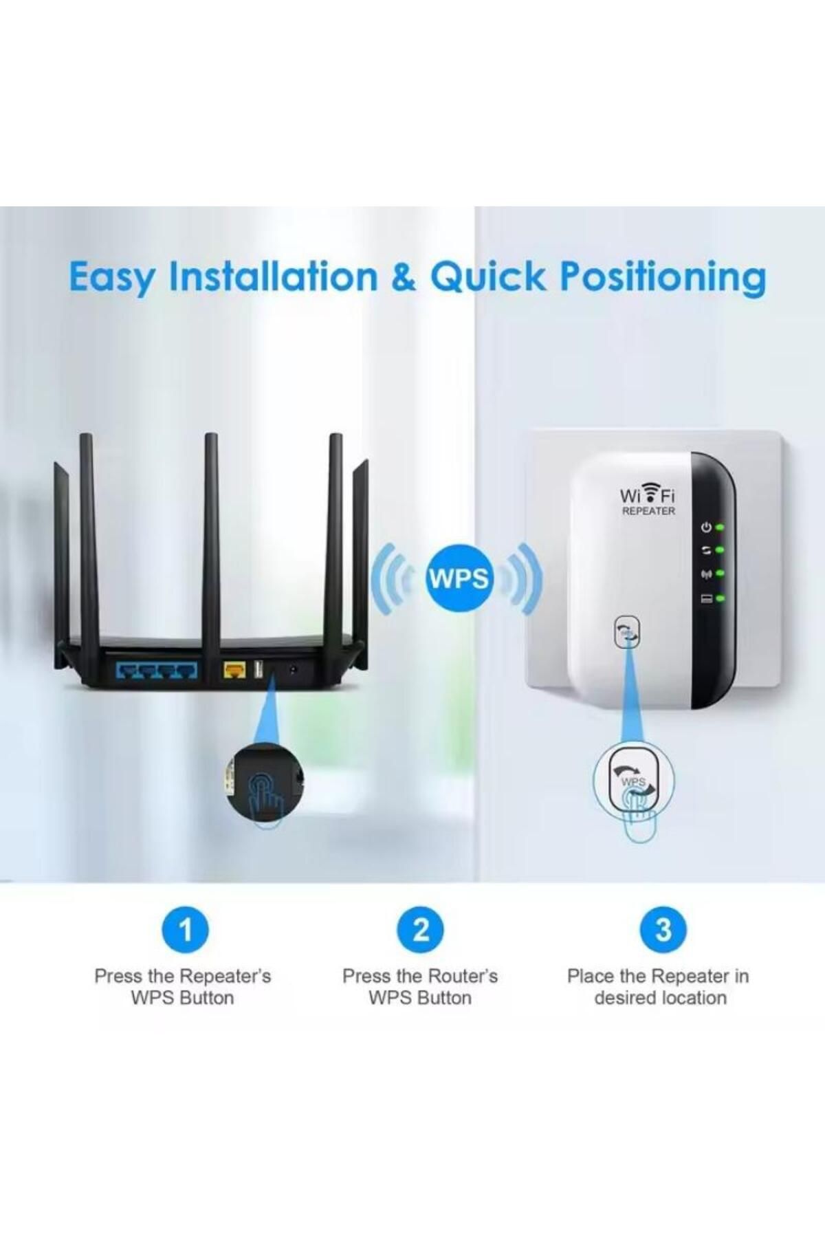 Generic-300M UK wireless WIFI repeater signal amplifier AP router through the wall 6