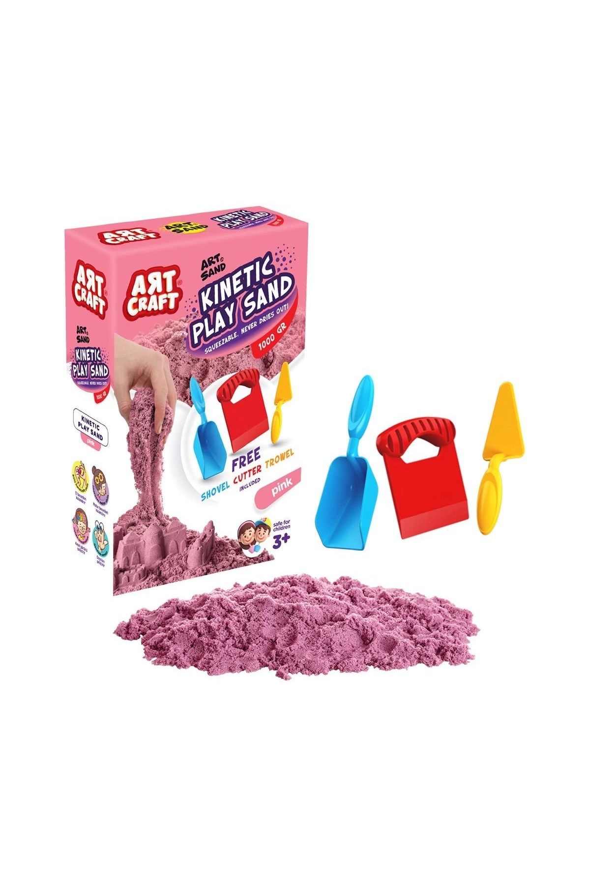 Eldenör 03693 Aksesuarlı Pembe Kinetik Oyun Kumu 1000 Gr