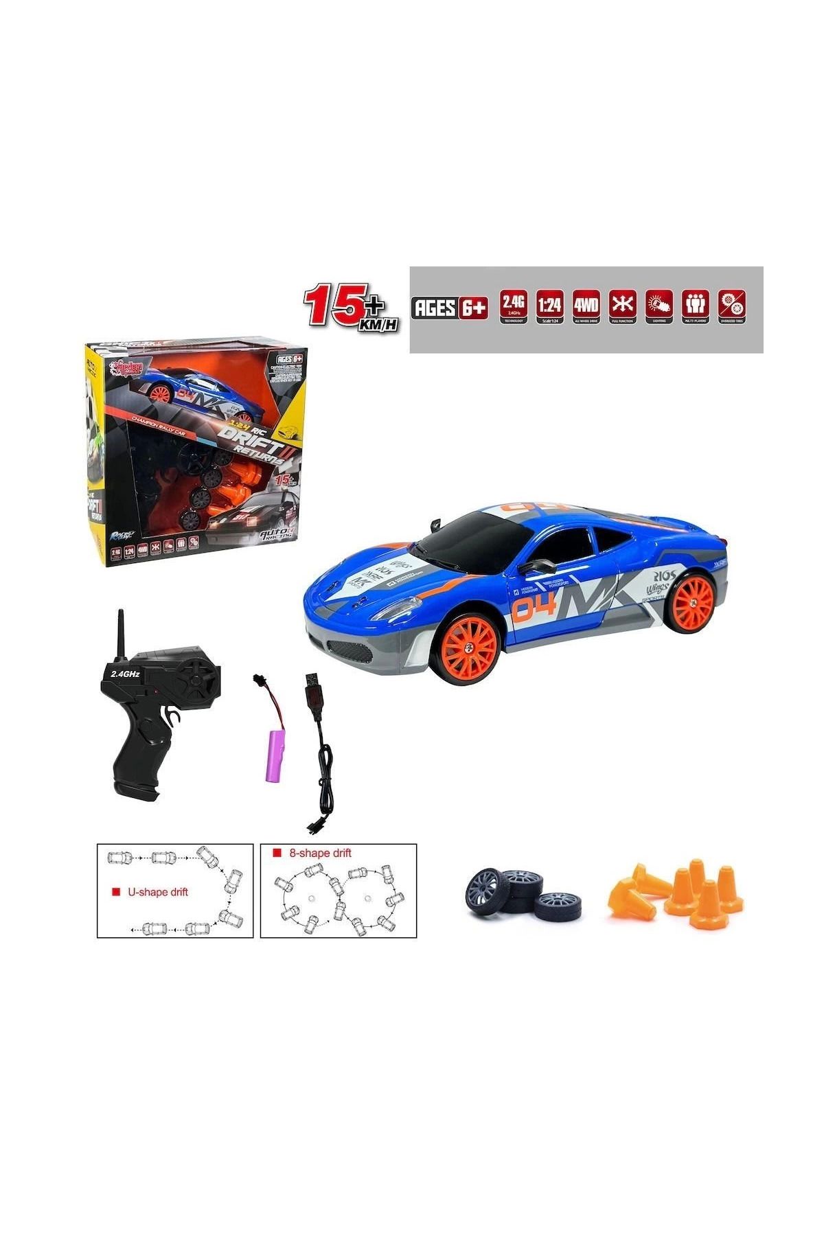 karadağsb Hb-Sc24A07-09-10-11 Kumandalı Full Fonksiyon 2.4G Şarjlı 1:24 Drift Araba -Vardem