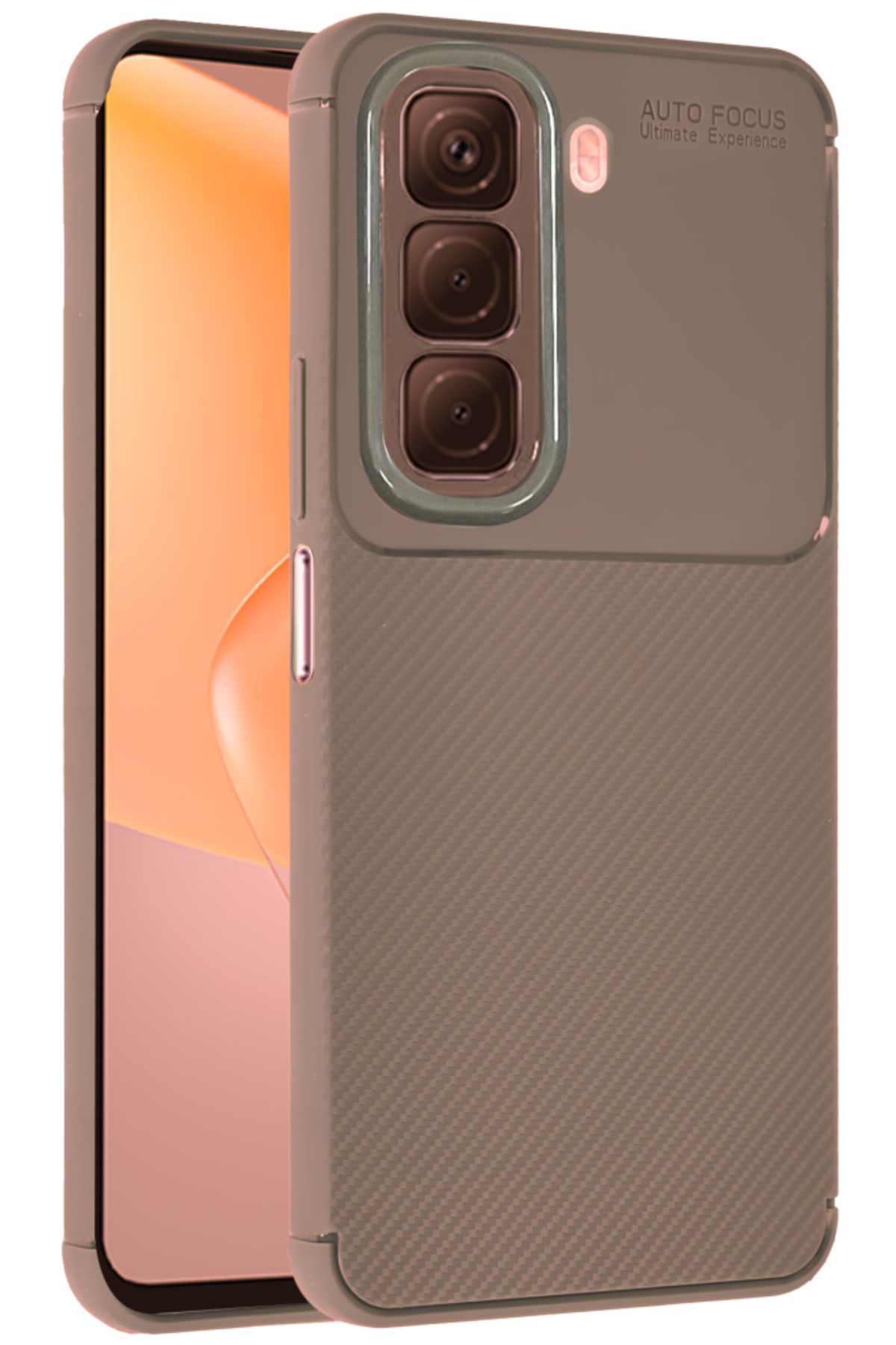 UnDePlus İnfinix Hot 50 4G Kılıf Karbon Silikon Case Kapak