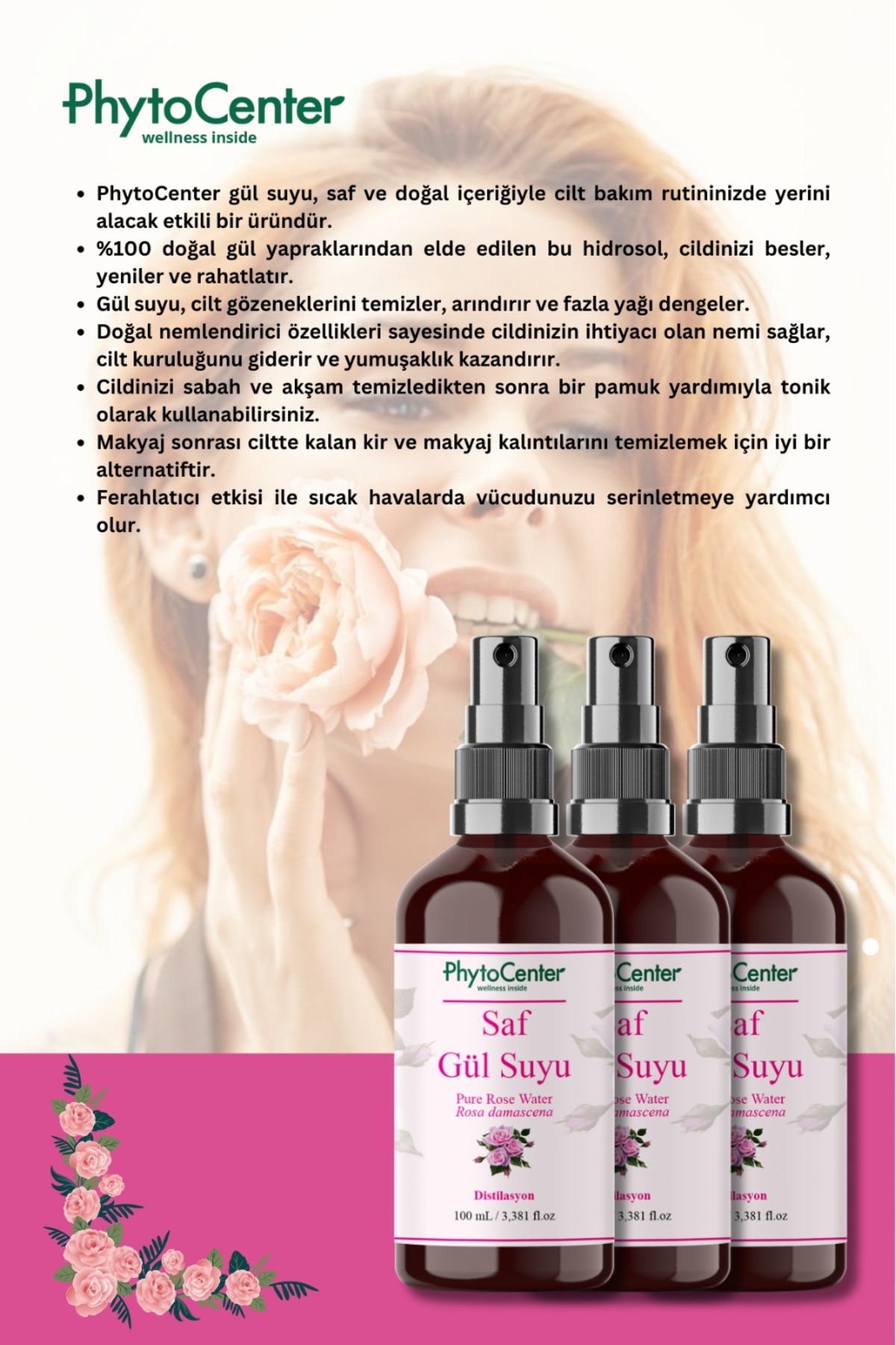 Doğal Saf Gül Suyu 100 ML — 280441 — تصویر 3 از 3
