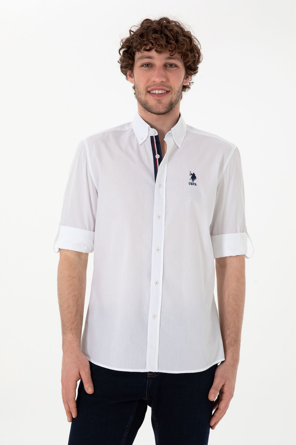 پیراهن آستین بلند مردانه سفید 50300207-VR013 U.S. Polo Assn.