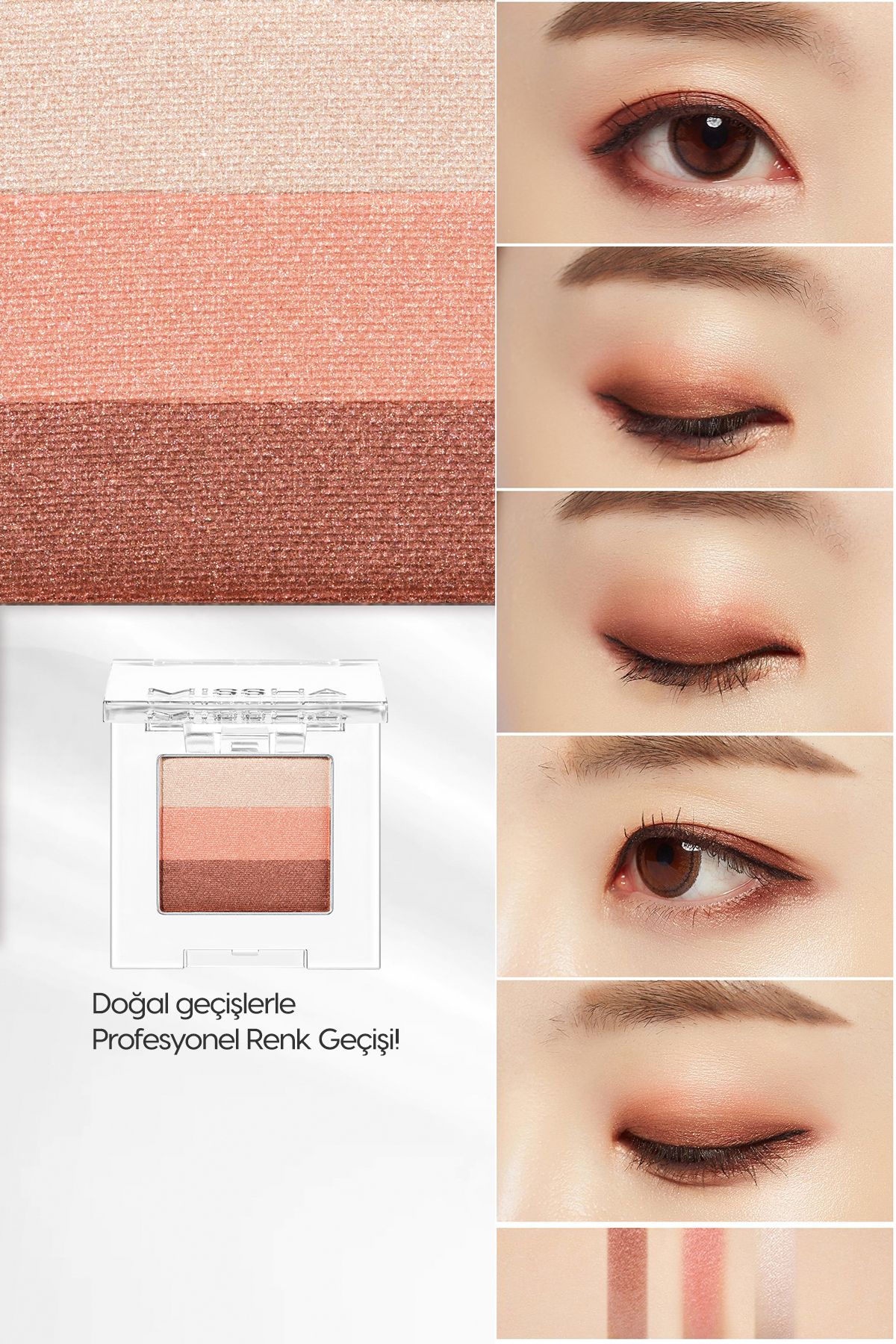 Missha-Soft Textured Triple Shadow Eye Shadow - 3-Color Non-Spill No.6 (Marsala Red) 2