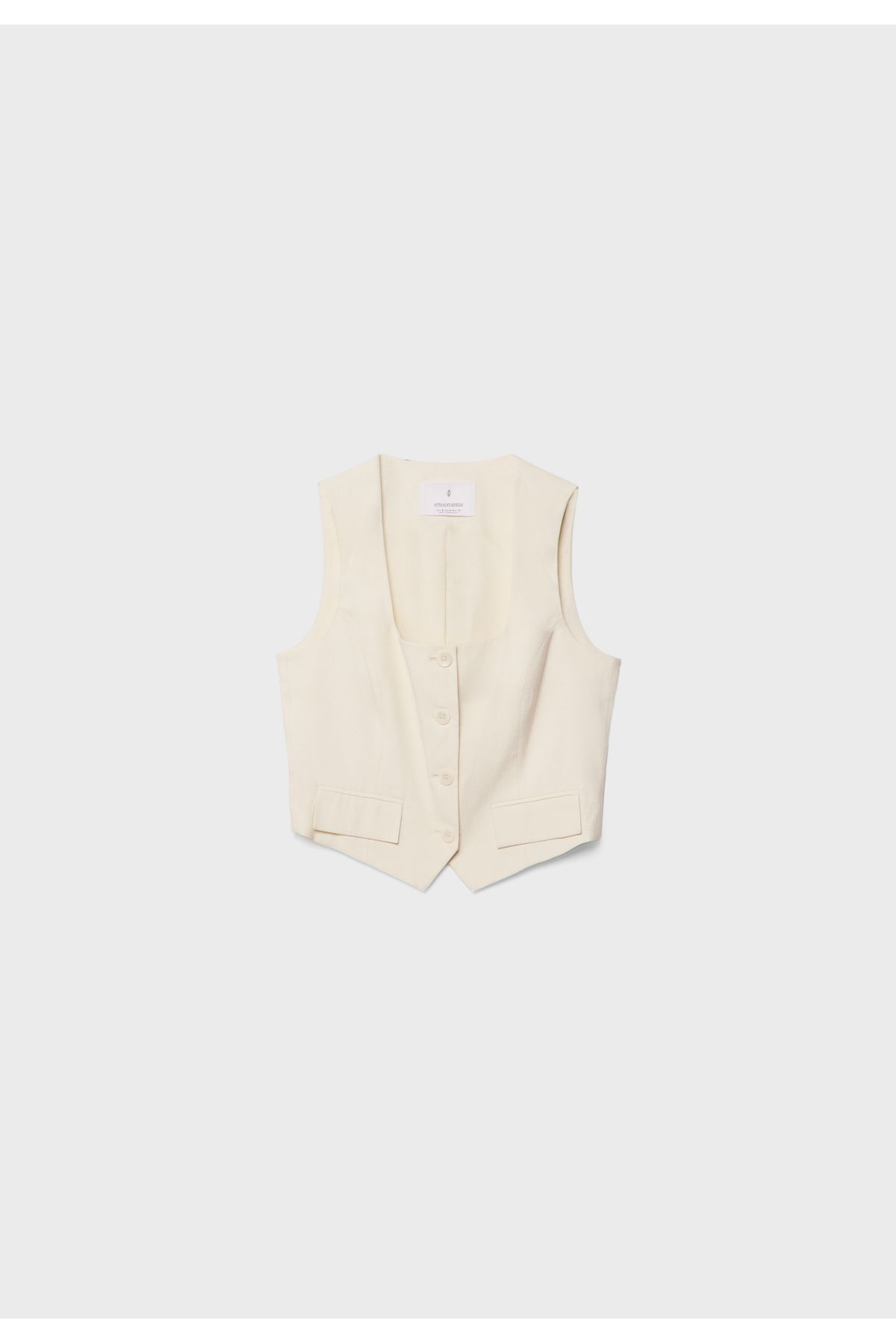 Stradivarius-Short vest with a square-cut neckline 4