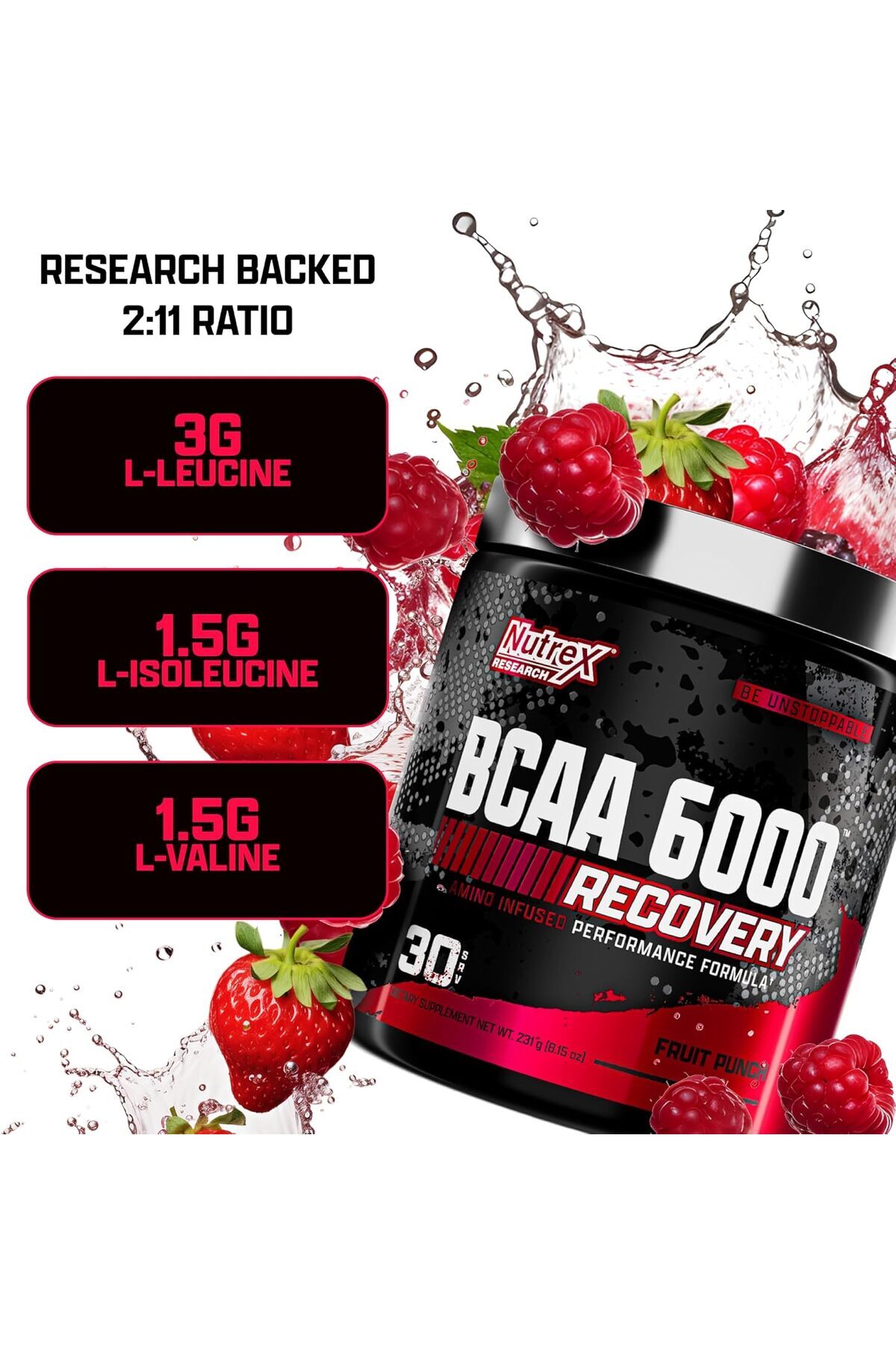 Nutrex-BCAA 6000 30SERV FRUIT PUNCH 231G 3